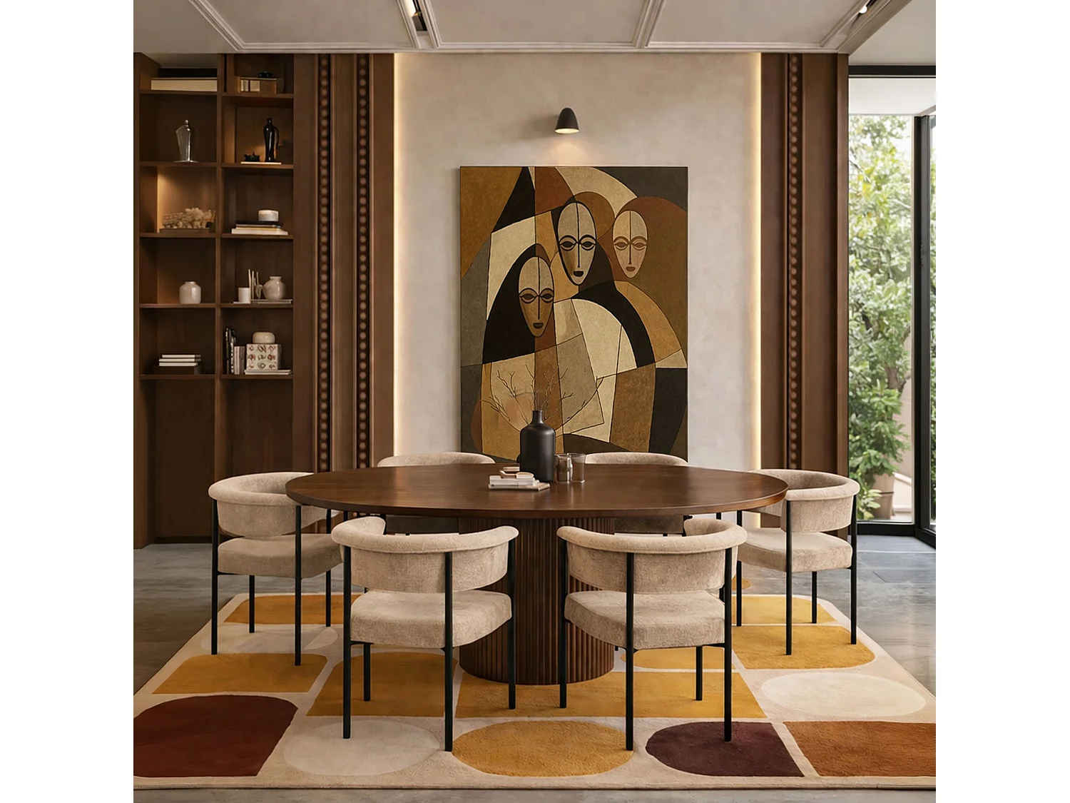 Now's Home - Lot 2 Fauteuils Table Métal Noir/tissu Beige 61x52x70cm Colette