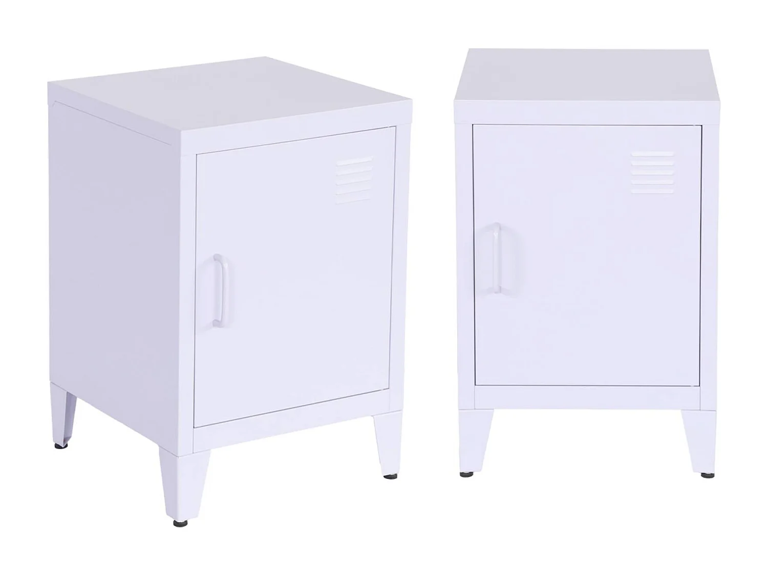 Set 2 comodini industriali, 1 anta, lilas