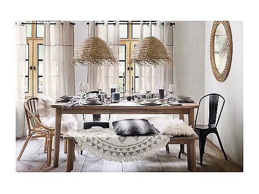 Lot de 4 chaises de table en métal noire - Longueur 45 x Profondeur 48 x Hauteur 85 cm