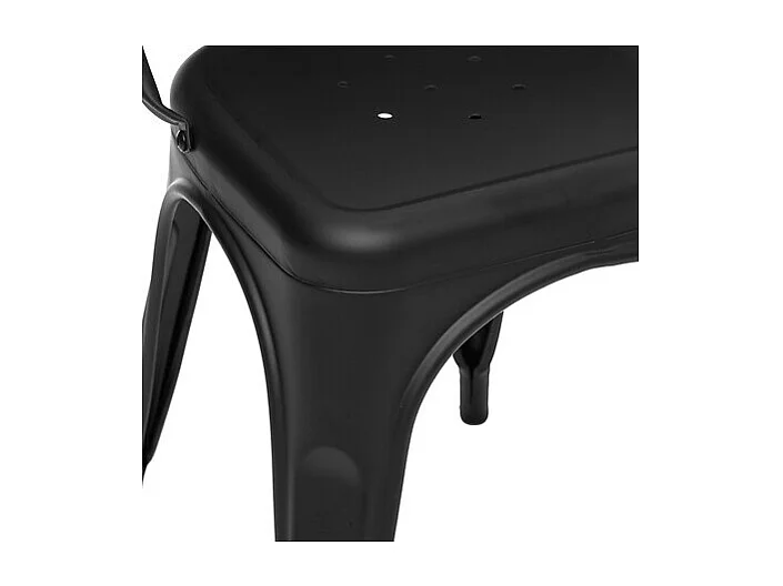 Lot de 4 chaises de table en métal noire - Longueur 45 x Profondeur 48 x Hauteur 85 cm