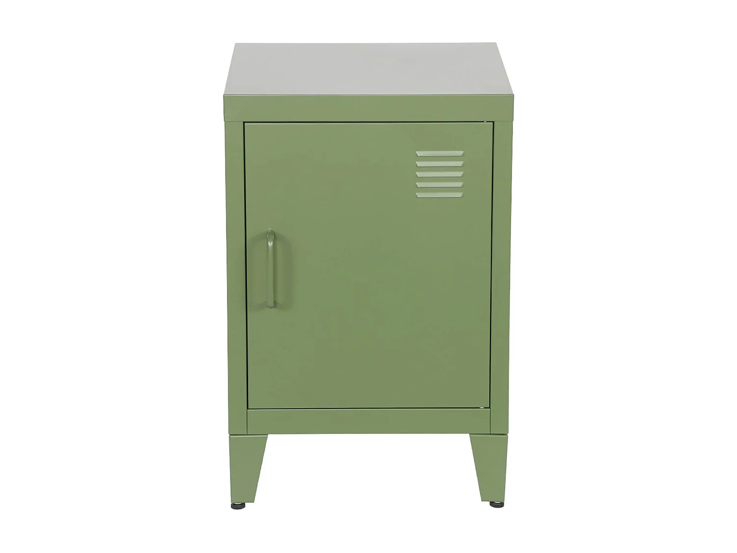 Set 2 comodini industriali, 1 anta, verde kaki