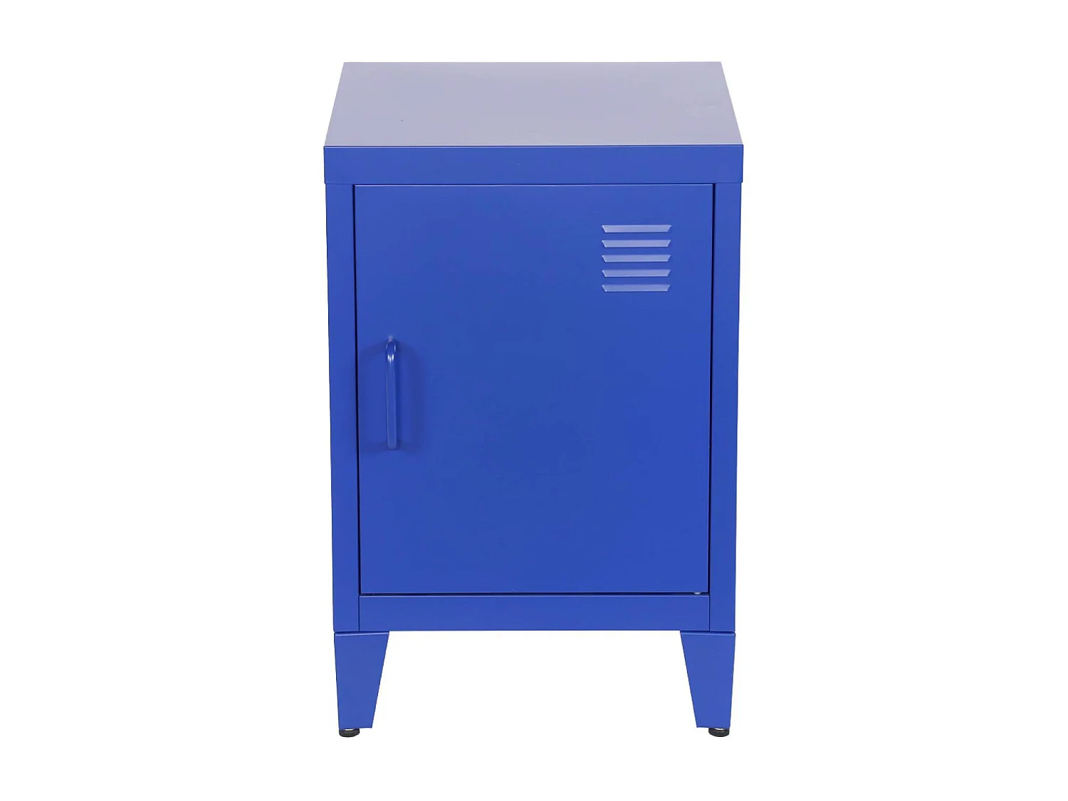Set 2 comodini industriali, 1 anta, blu