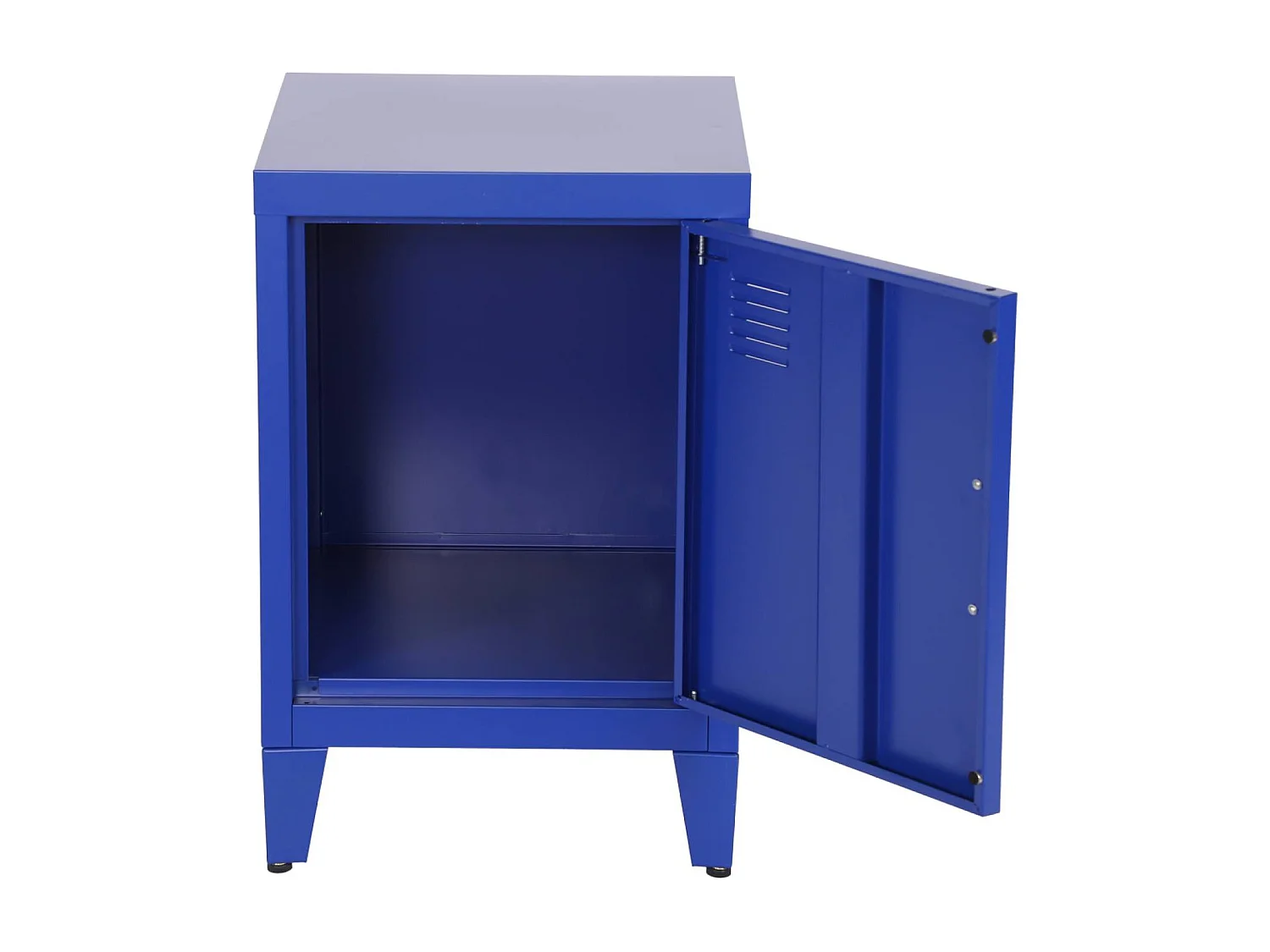 Set 2 comodini industriali, 1 anta, blu