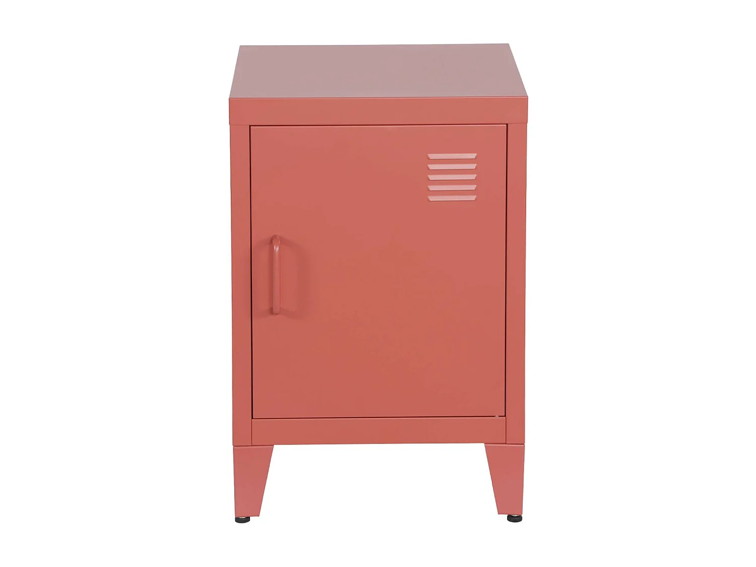 Set 2 comodini industriali, 1 anta, terracotta