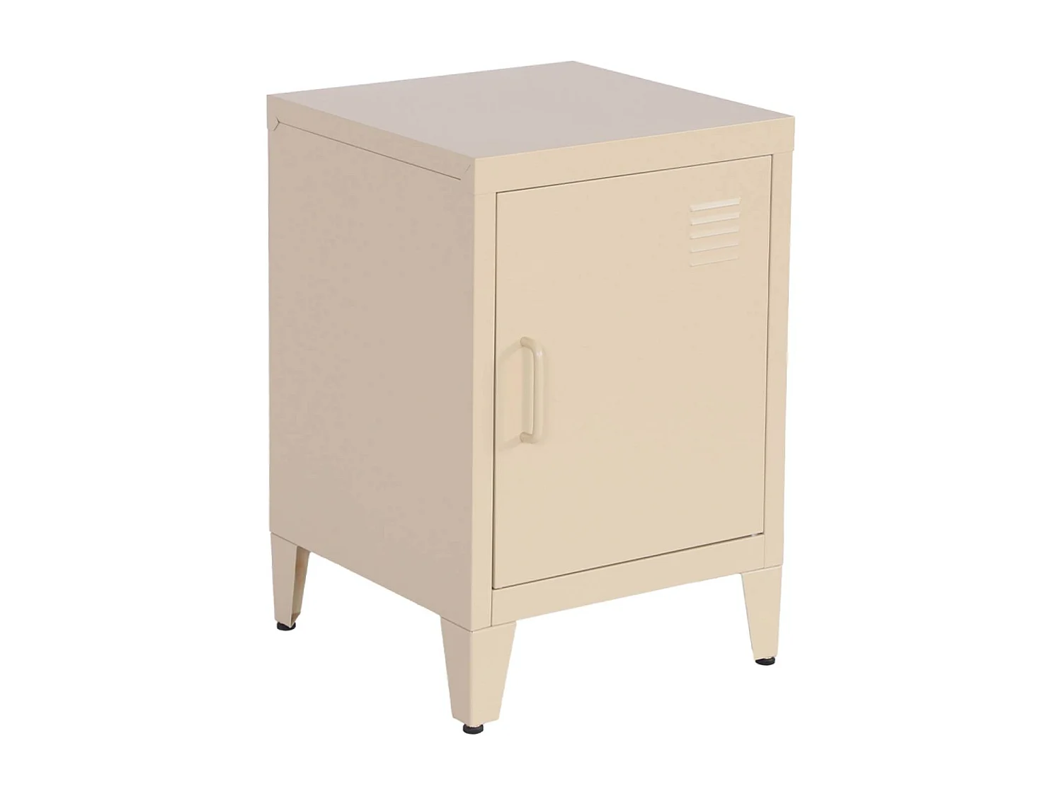 Set 2 comodini industriali, 1 anta, beige