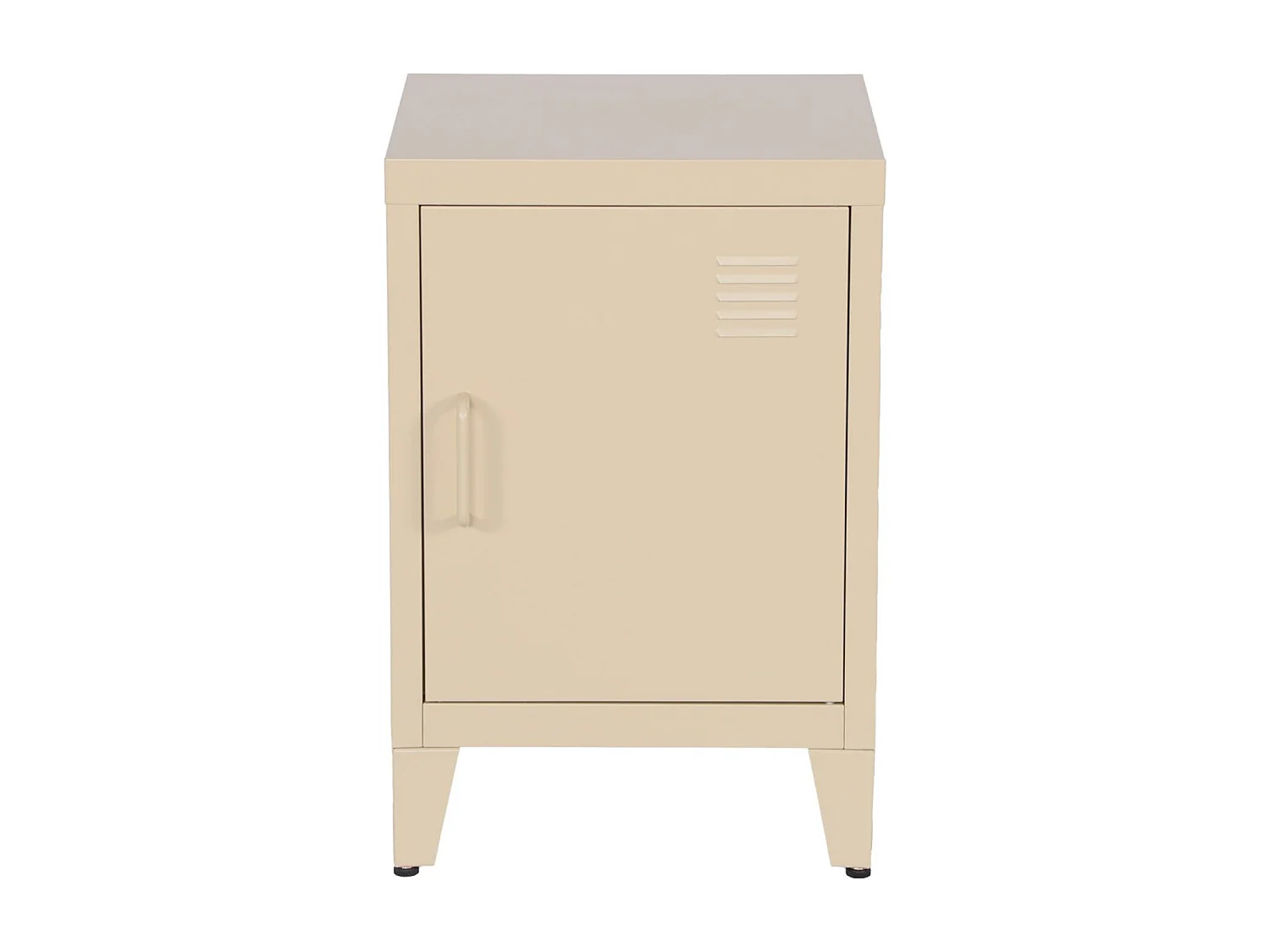 Set 2 comodini industriali, 1 anta, beige