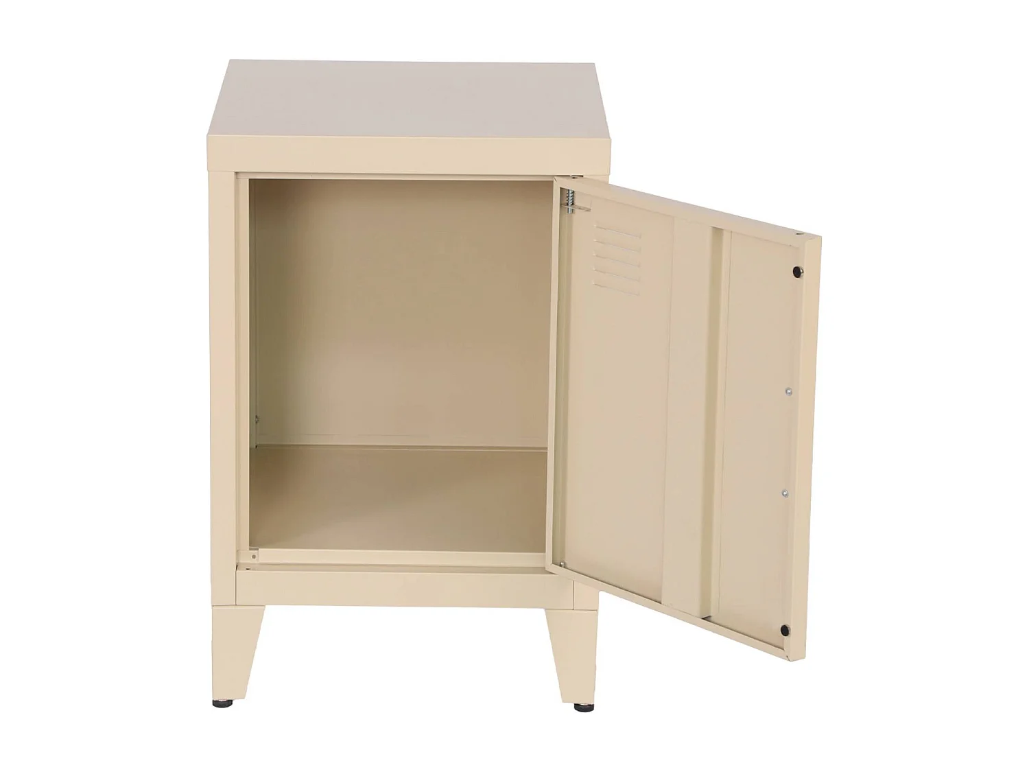 Set 2 comodini industriali, 1 anta, beige