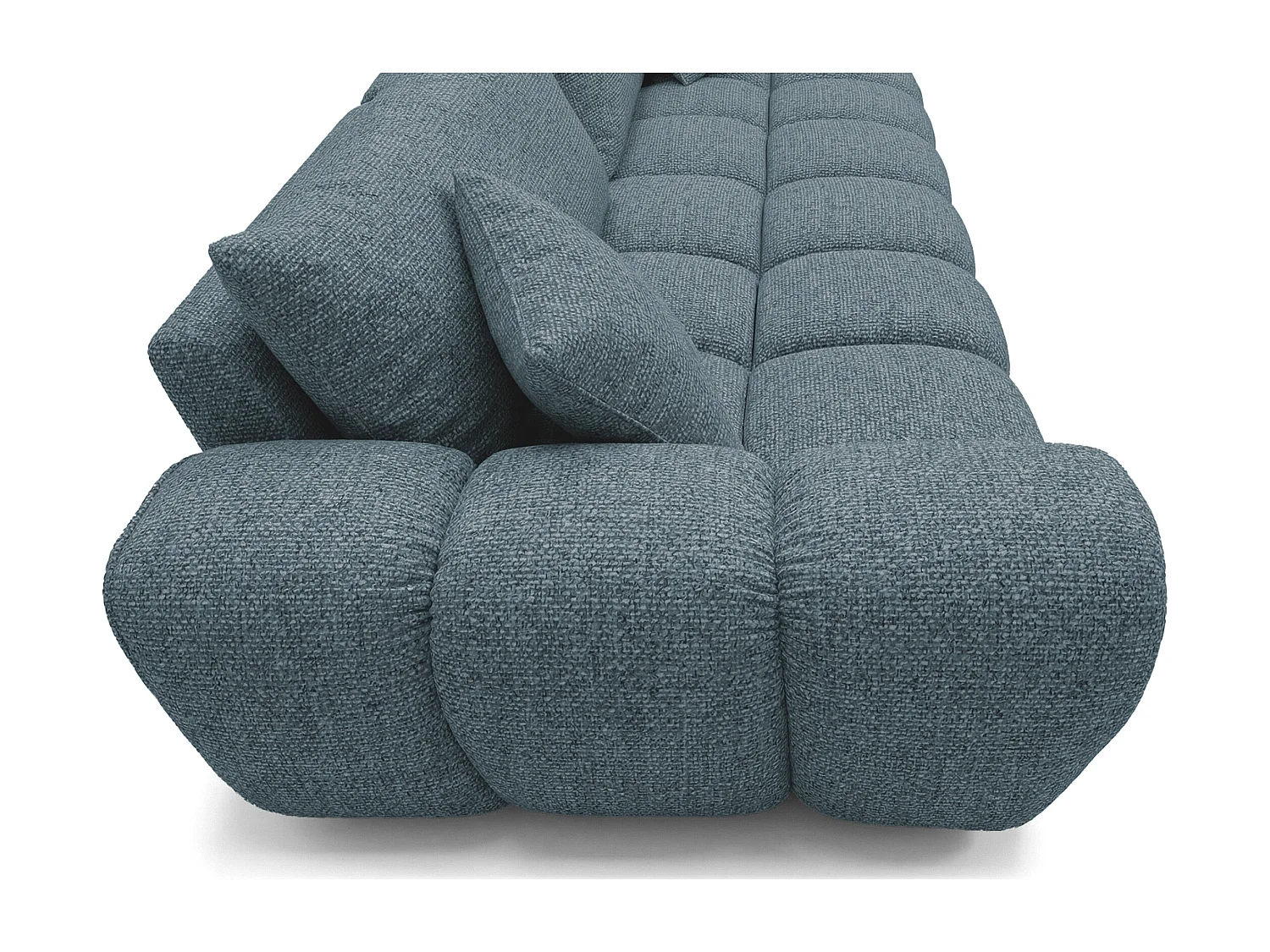Schlafsofa COSMO LUXURY 240cm Premium HR-Schaum – Strukturstoff Puente 39 Petrolblau