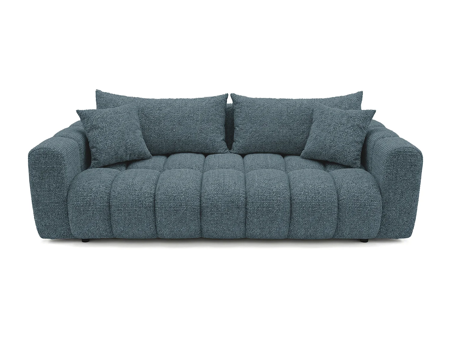 Schlafsofa COSMO LUXURY 240cm Premium HR-Schaum – Strukturstoff Puente 39 Petrolblau