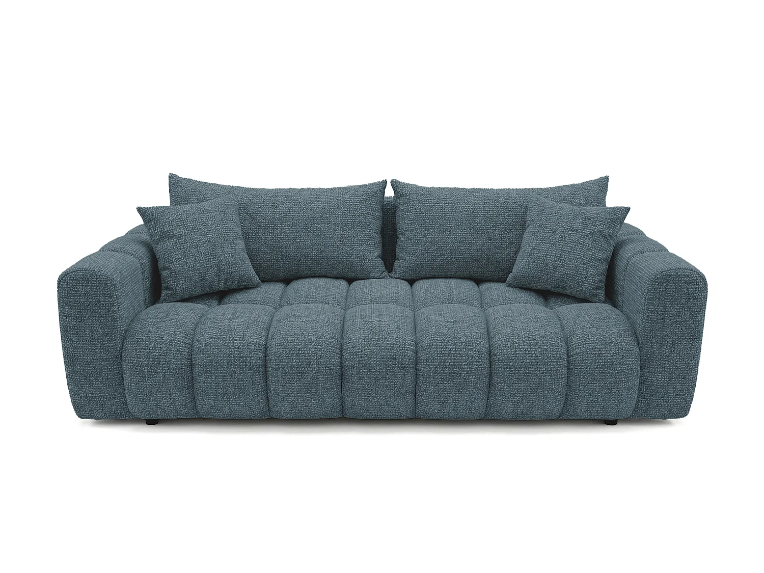 Canapé convertible en tissu bouclé bleu canard 240 cm - COSMO LUXURY