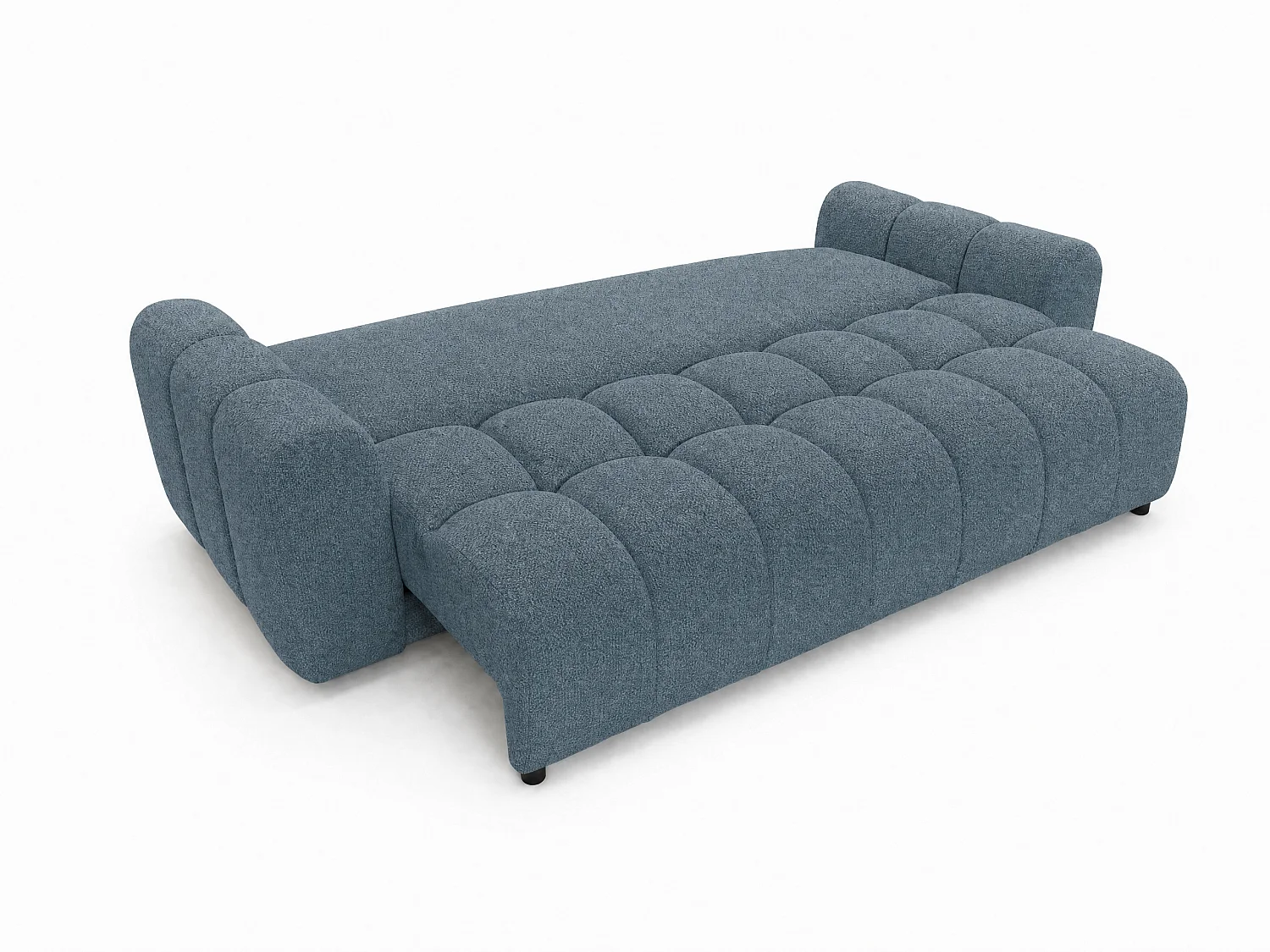 Canapé convertible 3 places en tissu bleu canard COSMO