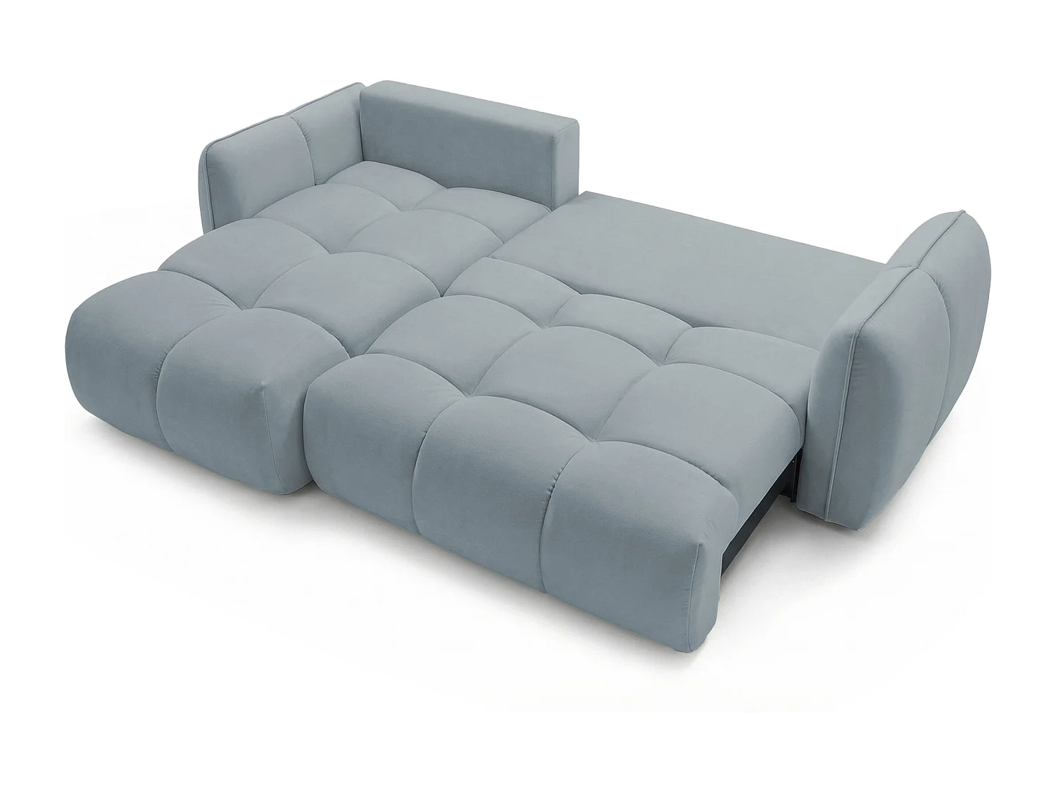 Ecksofa BELVEO mit Schlaffunktion und Bettkasten L-Form Ausrichtung Links Stoff  Bluvel 06