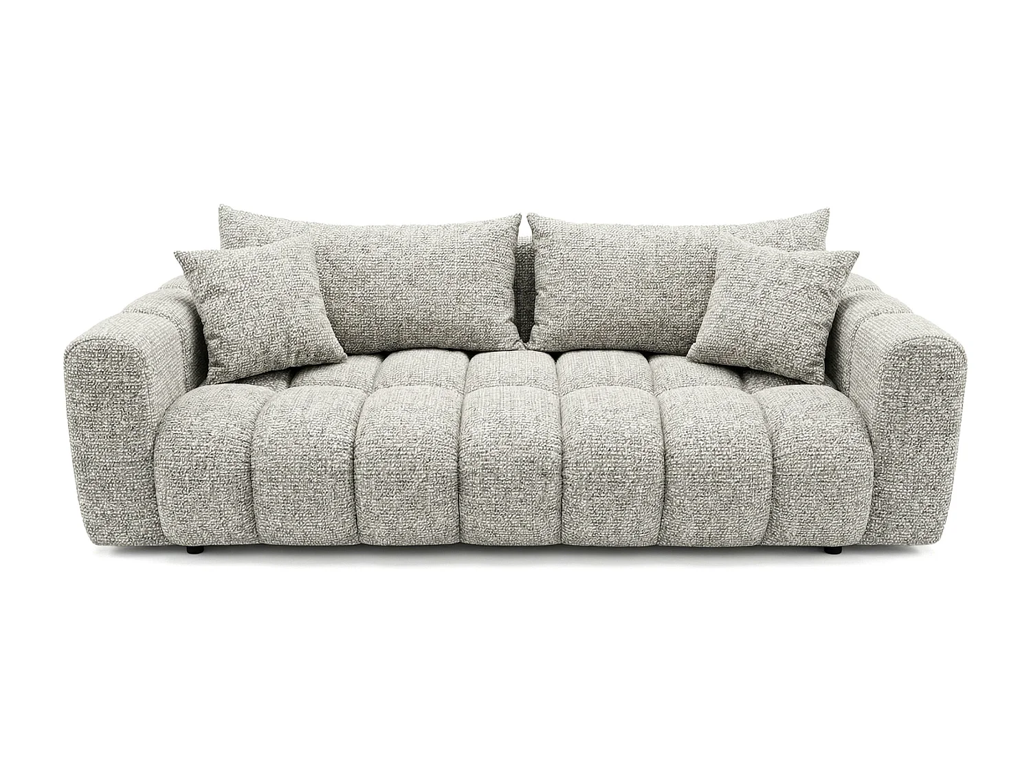 Schlafsofa COSMO LUXURY 240cm – Premium HR-Schaum – Strukturstoff Puente 06 Hellgrau