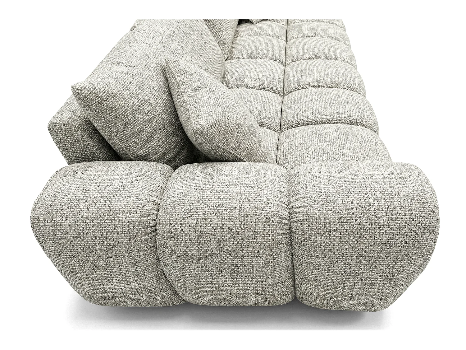Canapé convertible en tissu bouclé gris clair 240 cm - COSMO LUXURY