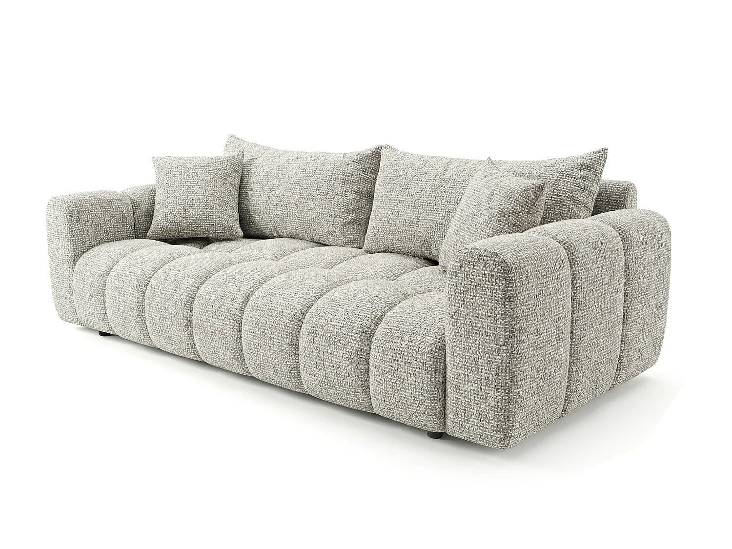 Canapé convertible en tissu bouclé gris clair 240 cm - COSMO LUXURY