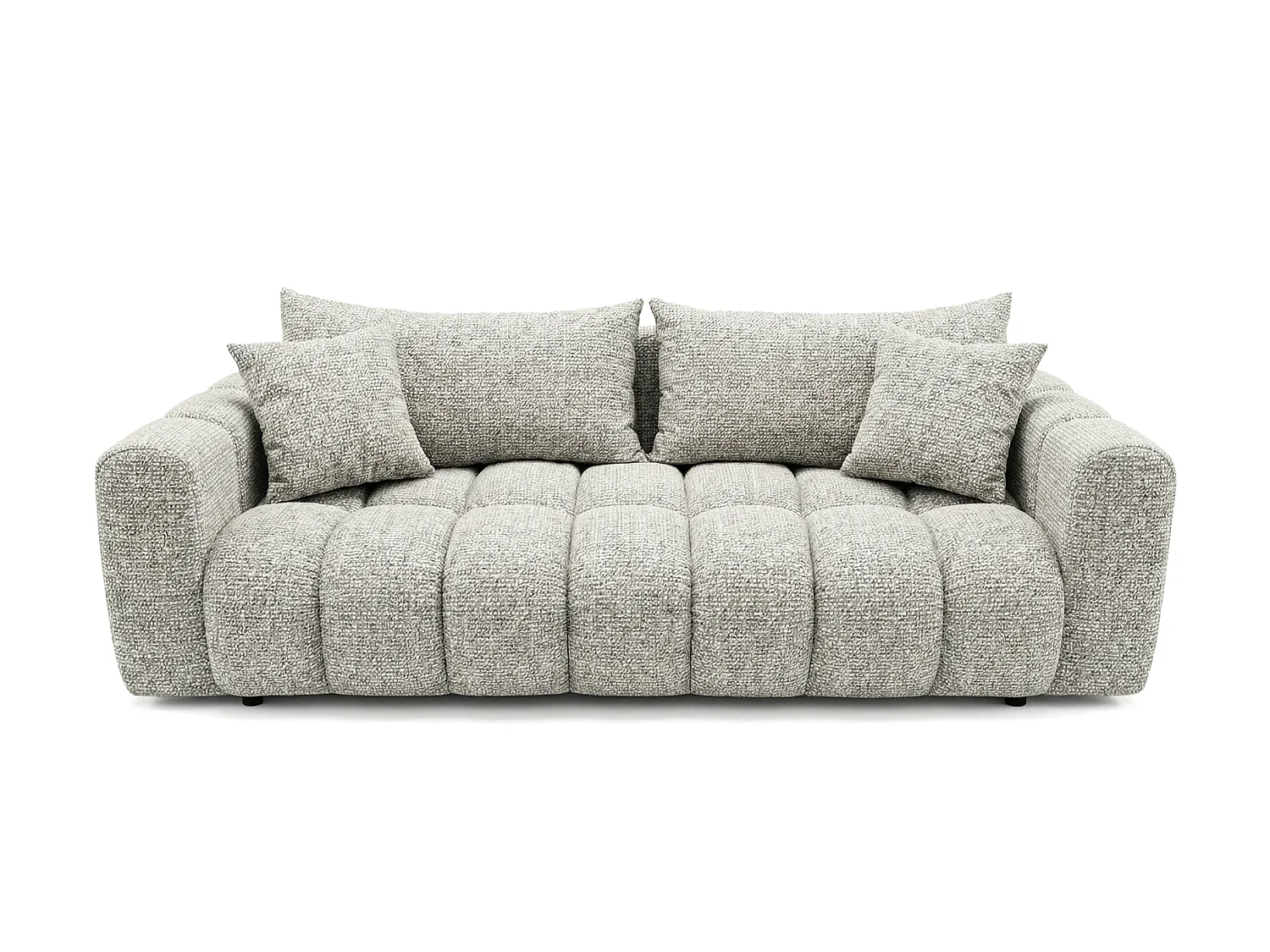 Canapé convertible en tissu bouclé gris clair 240 cm - COSMO LUXURY