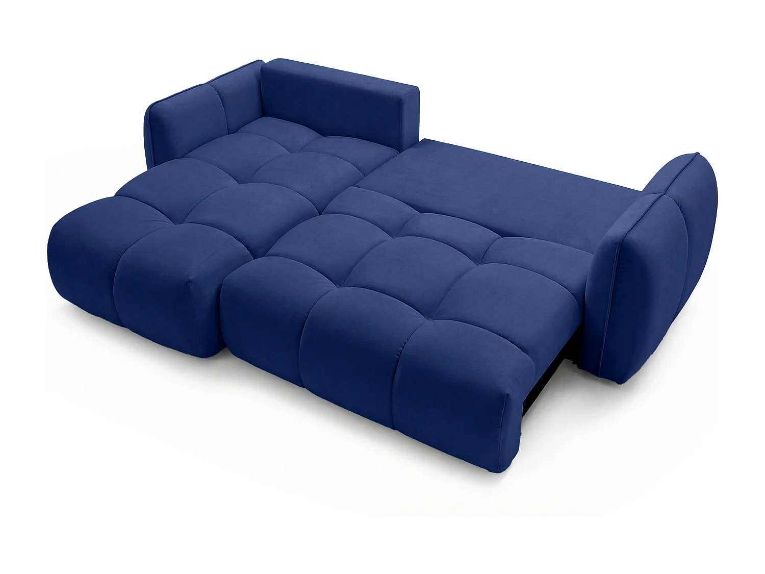 Ecksofa BELVEO mit Schlaffunktion und Bettkasten L-Form Ausrichtung Links Stoff Bluvel 86