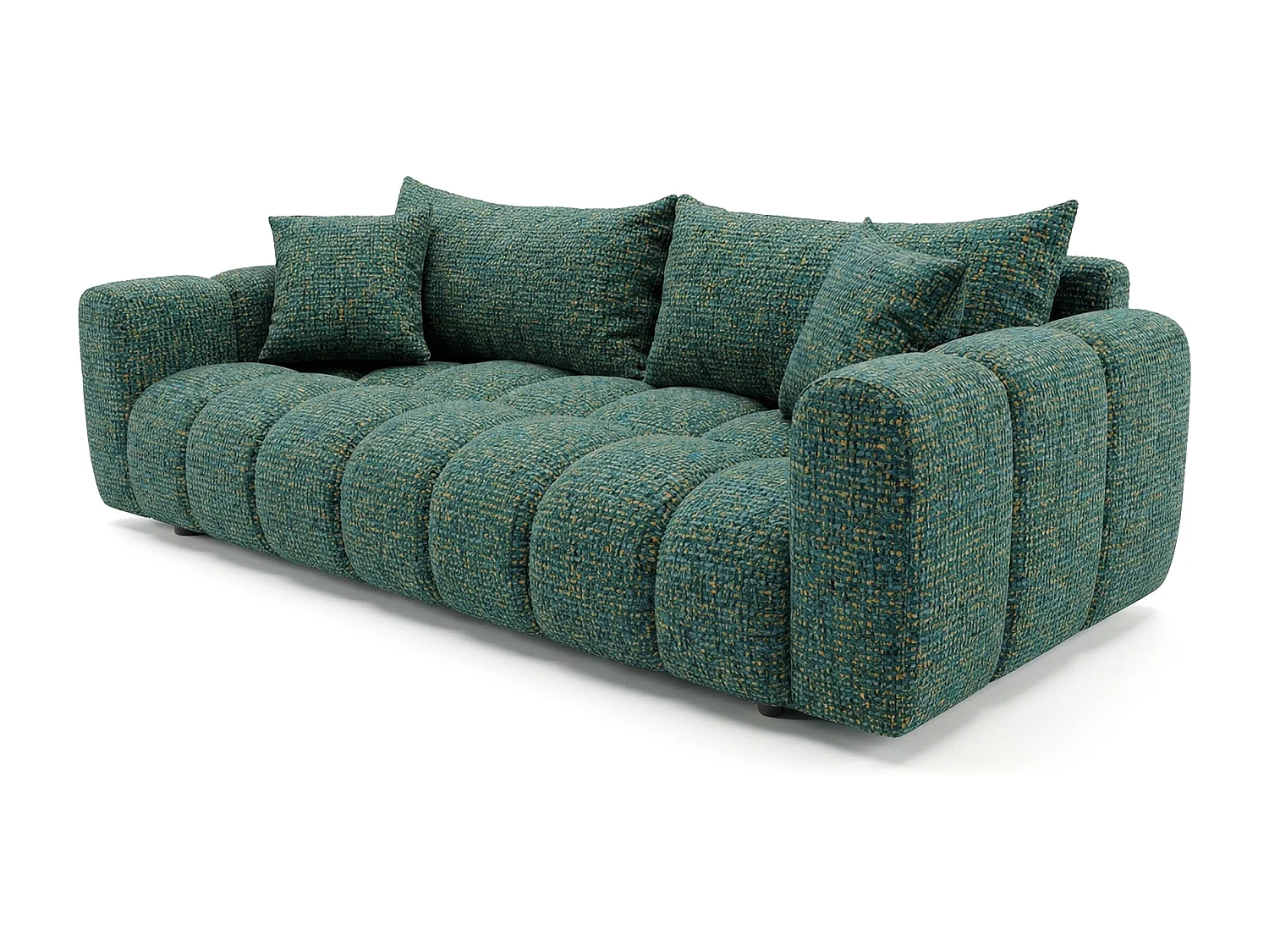 Schlafsofa COSMO LUXURY 240cm – Premium HR-Schaum – Strukturstoff Puente 37 Dunkelgrün