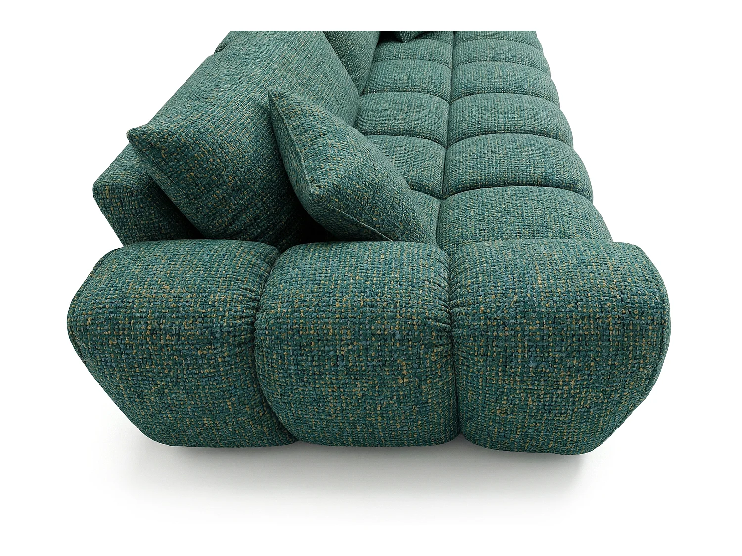 Canapé convertible en tissu bouclé vert 240 cm - COSMO LUXURY