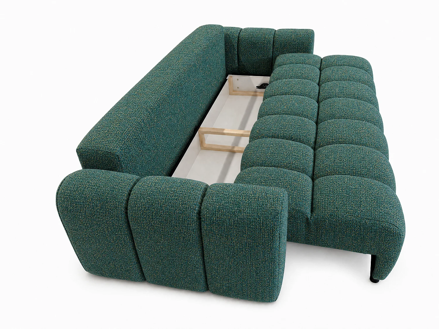 Canapé convertible 3 places en tissu vert COSMO