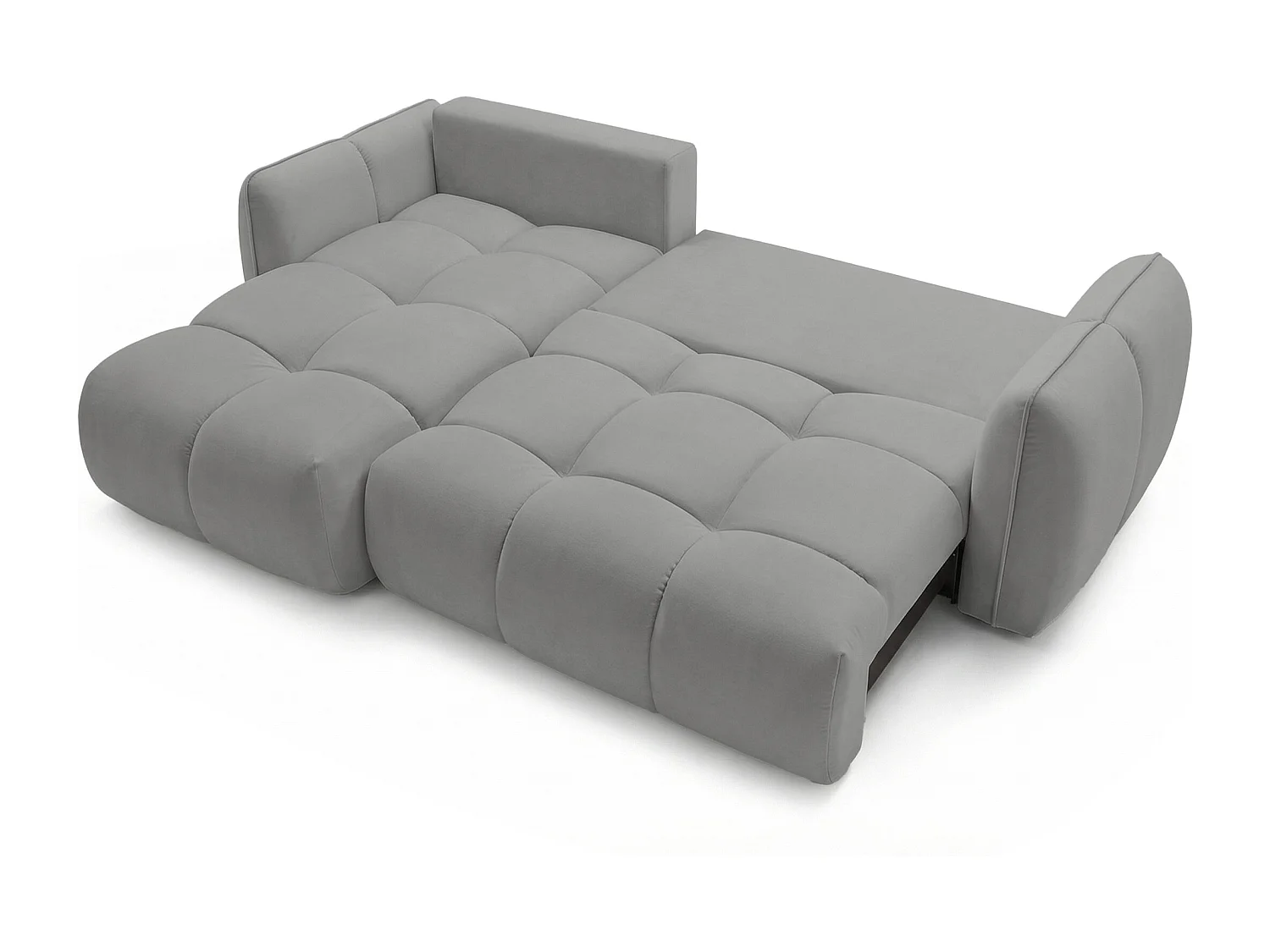Ecksofa BELVEO mit Schlaffunktion und Bettkasten L-Form Ausrichtung Links Stoff Bluvel 14