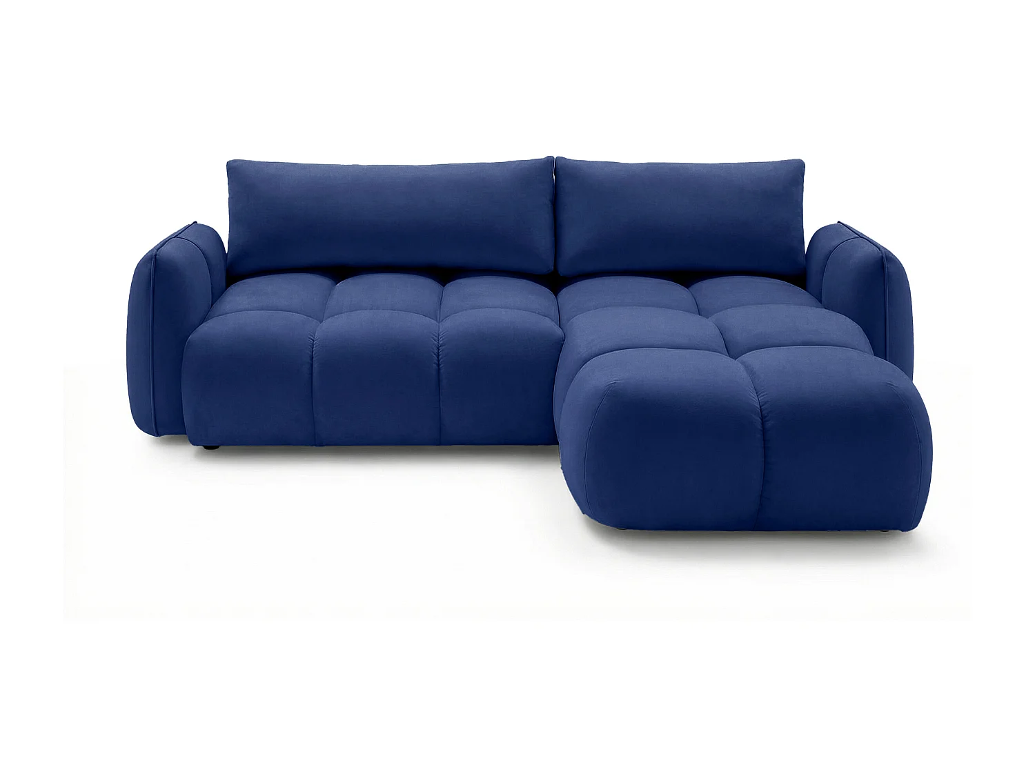 Ecksofa BELVEO mit Schlaffunktion und Bettkasten L-Form Ausrichtung Rechts Stoff Bluvel 86