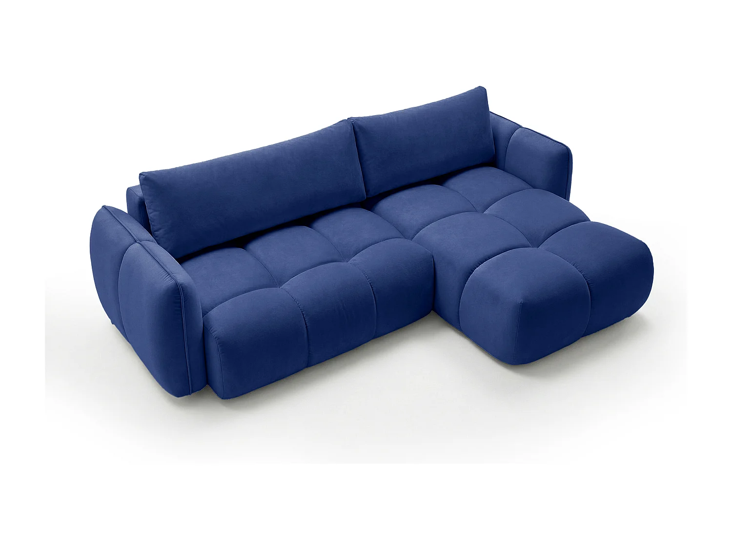 Ecksofa BELVEO mit Schlaffunktion und Bettkasten L-Form Ausrichtung Rechts Stoff Bluvel 86