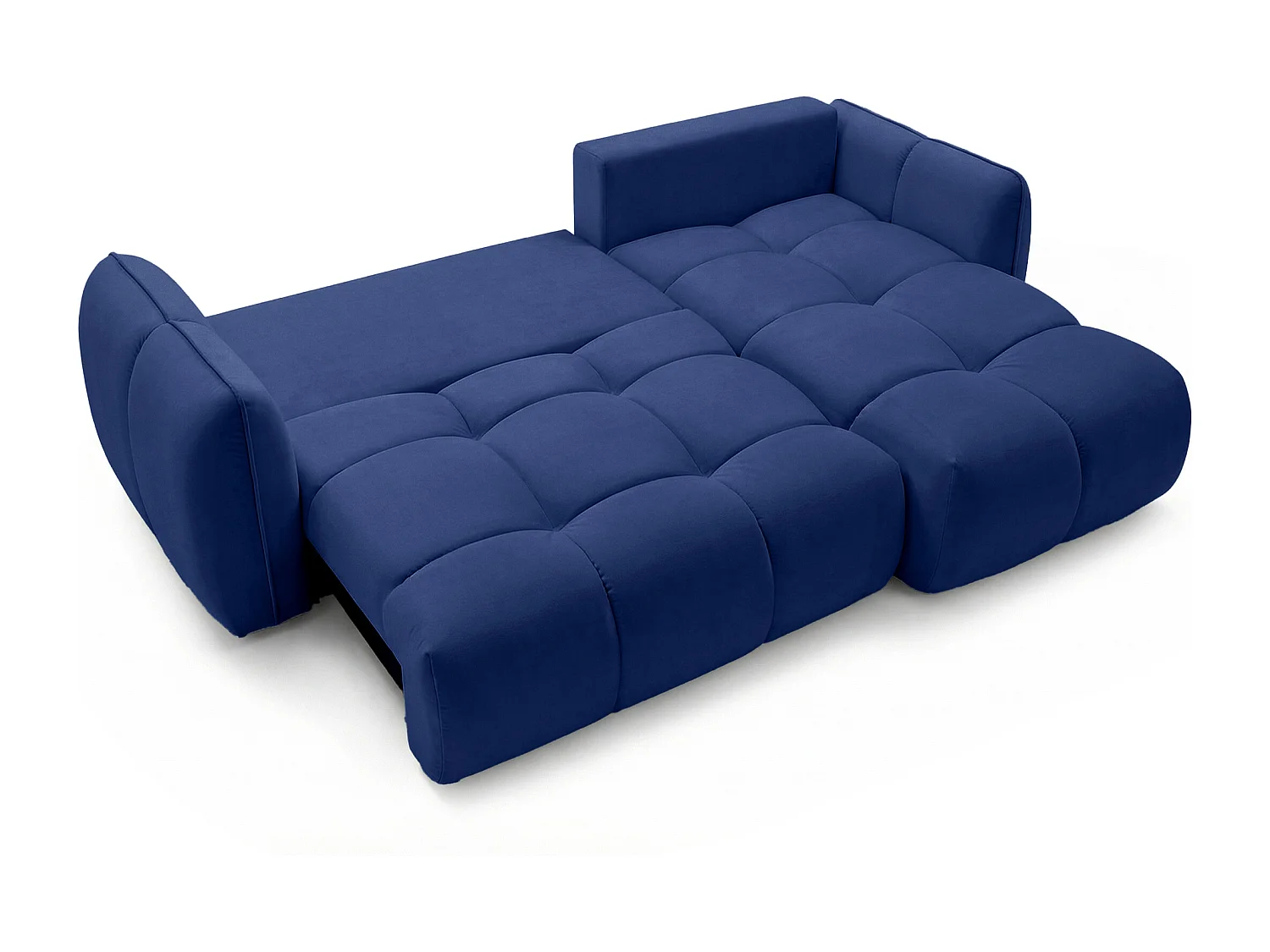 Ecksofa BELVEO mit Schlaffunktion und Bettkasten L-Form Ausrichtung Rechts Stoff Bluvel 86