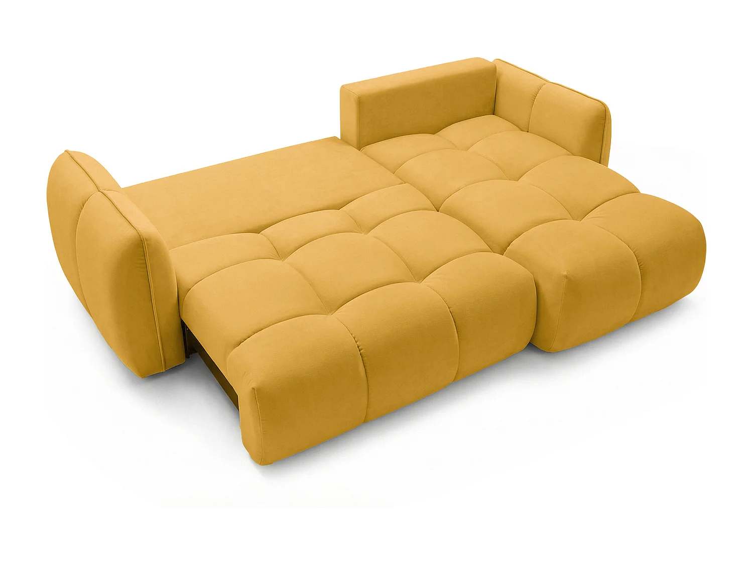 Ecksofa BELVEO mit Schlaffunktion und Bettkasten L-Form Ausrichtung Rechts Stoff Bluvel 68