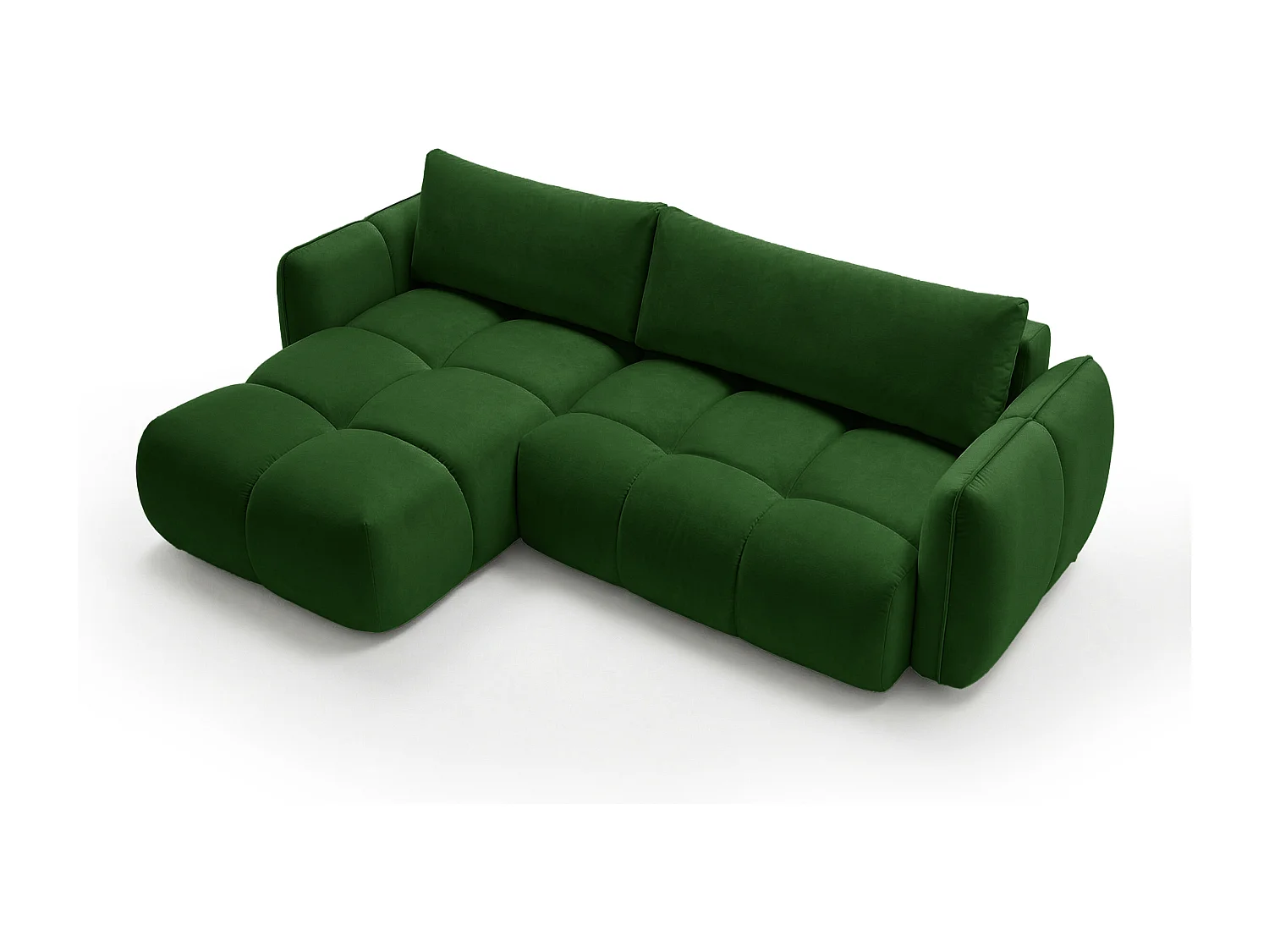 Ecksofa BELVEO mit Schlaffunktion und Bettkasten L-Form Ausrichtung Links Stoff Bluvel 78