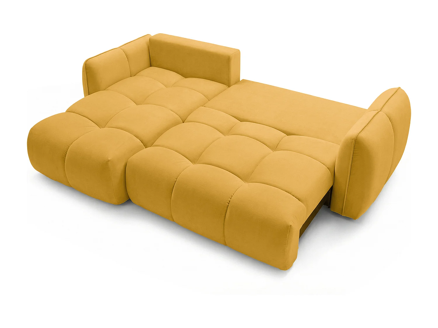 Ecksofa BELVEO mit Schlaffunktion und Bettkasten L-Form Ausrichtung Links Stoff Bluvel 68