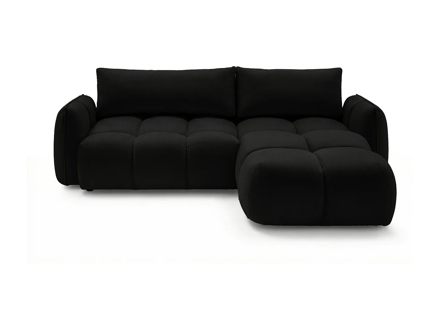 Ecksofa BELVEO mit Schlaffunktion und Bettkasten L-Form Ausrichtung Rechts Stoff Bluvel 19