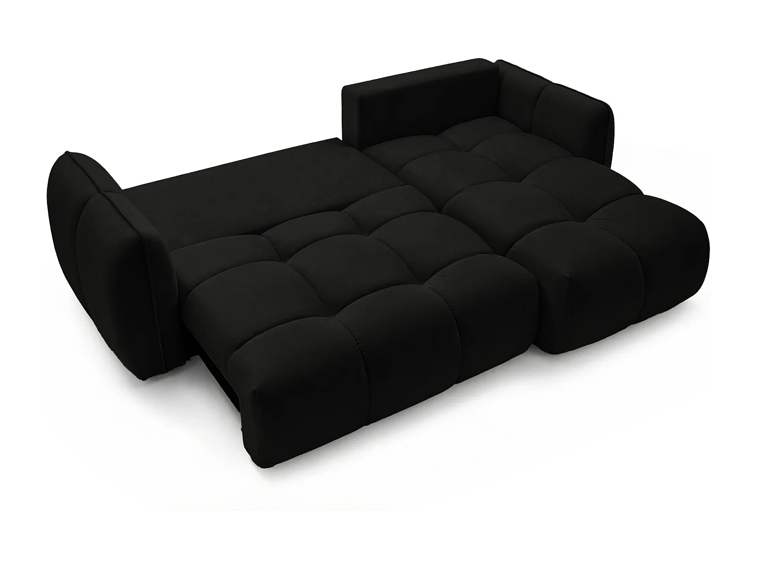 Ecksofa BELVEO mit Schlaffunktion und Bettkasten L-Form Ausrichtung Rechts Stoff Bluvel 19