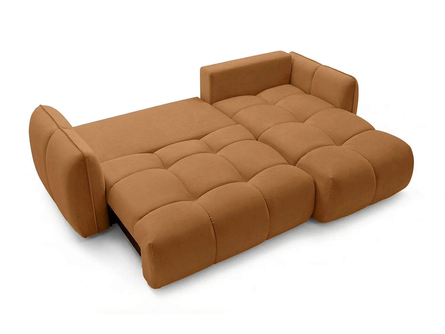 BELVEO Velours Hoekslaapbank met Opbergruimte 250 cm - Bluvel Bekleding, Rechtse Orientatie