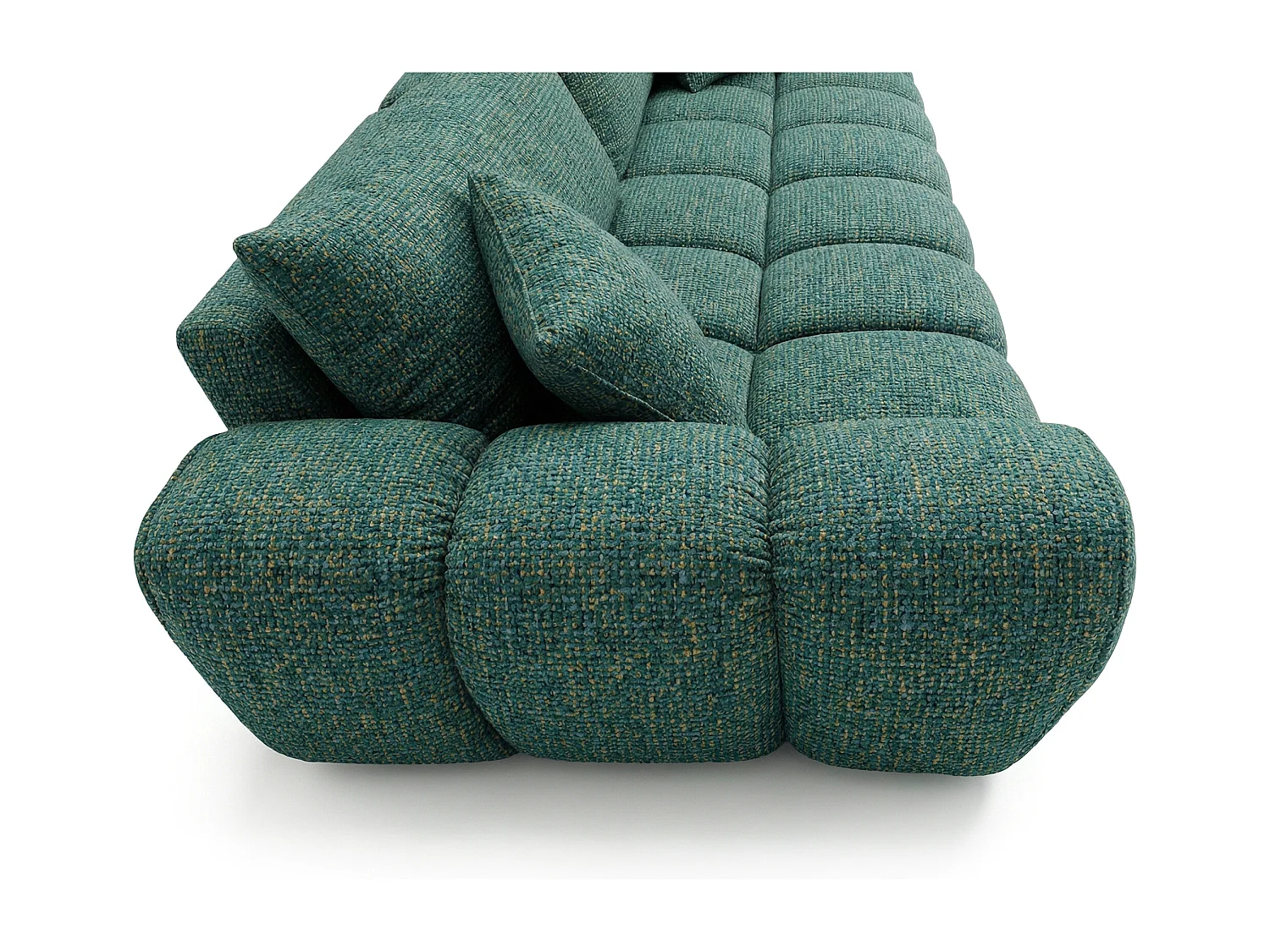 Schlafsofa COSMO LUXURY 240cm – Premium HR-Schaum – Strukturstoff Puente 33 Salbeigrün