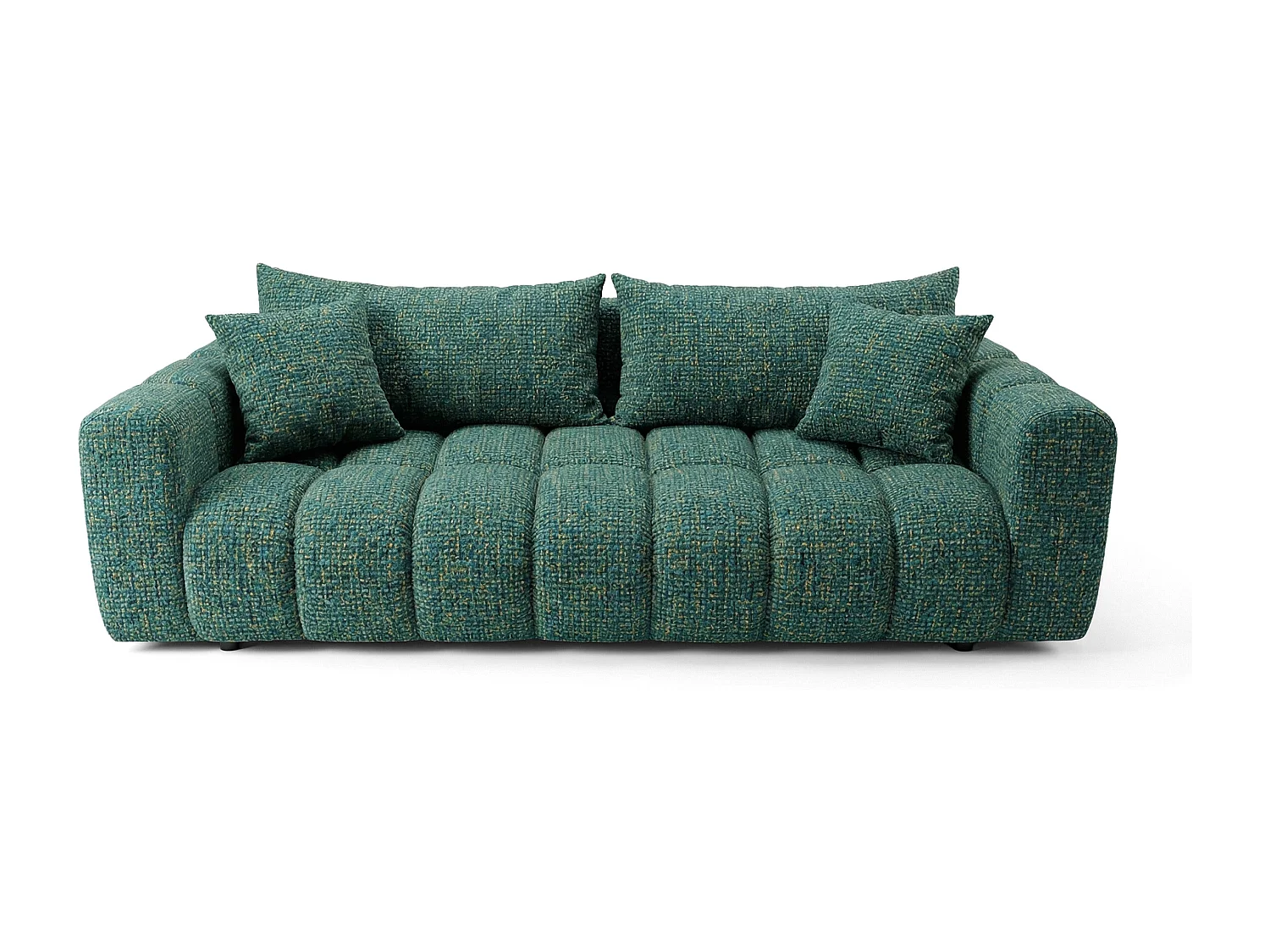 Schlafsofa COSMO LUXURY 240cm – Premium HR-Schaum – Strukturstoff Puente 33 Salbeigrün