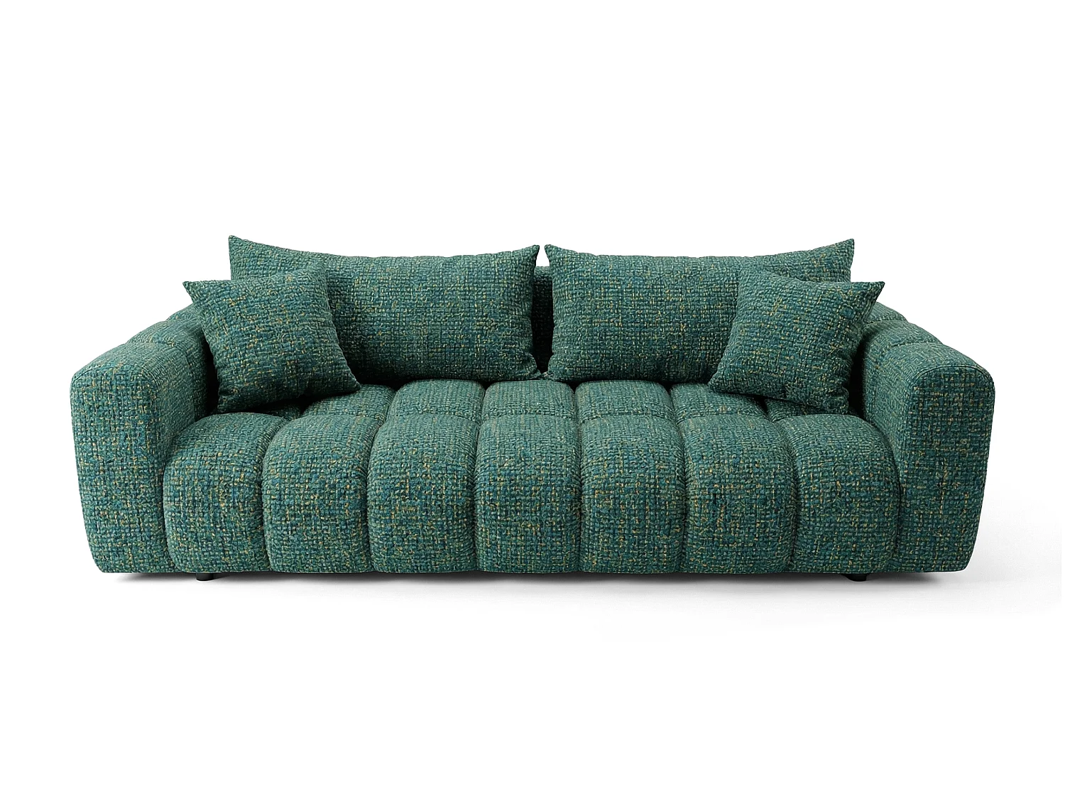 Canapé convertible en tissu bouclé vert amande 240 cm - COSMO LUXURY