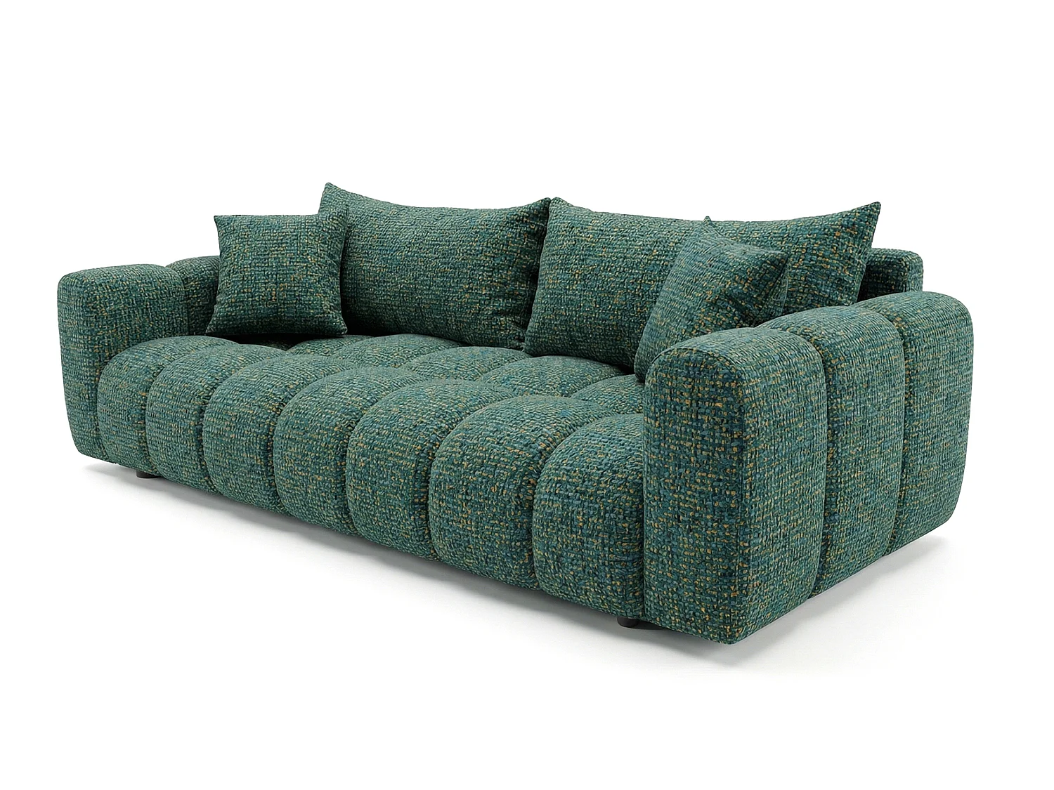 Canapé convertible en tissu bouclé vert amande 240 cm - COSMO LUXURY