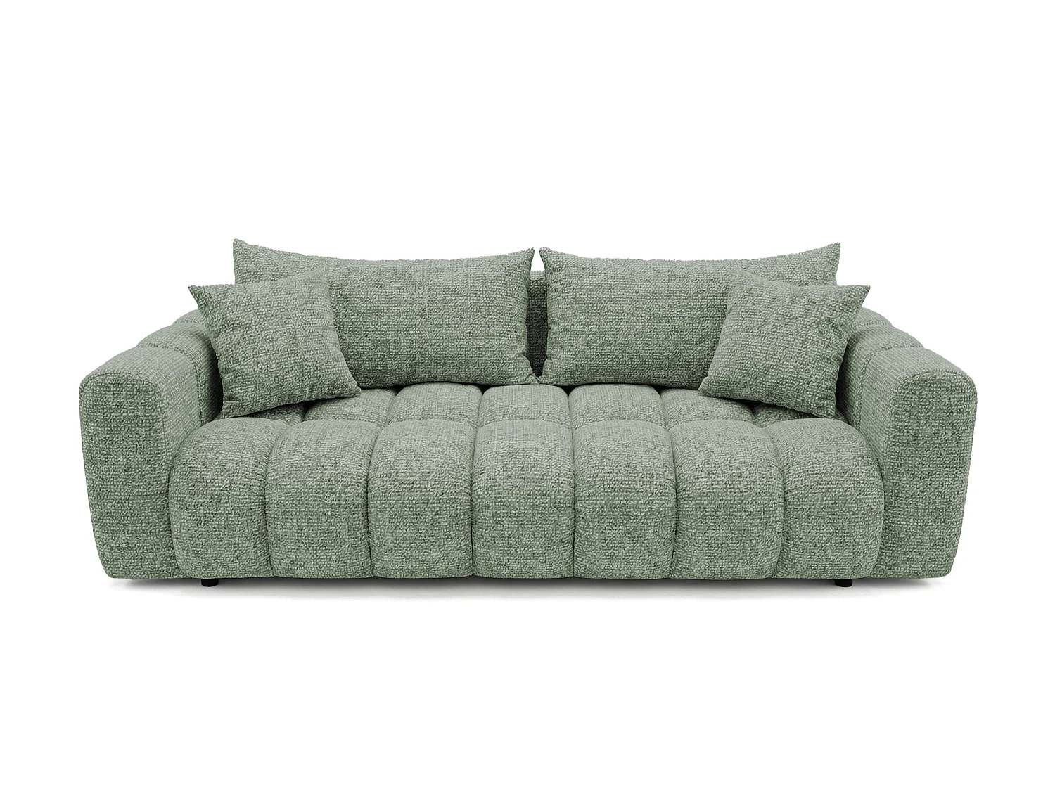 Schlafsofa COSMO LUXURY 240cm – Premium HR-Schaum – Strukturstoff Puente 33 Salbeigrün