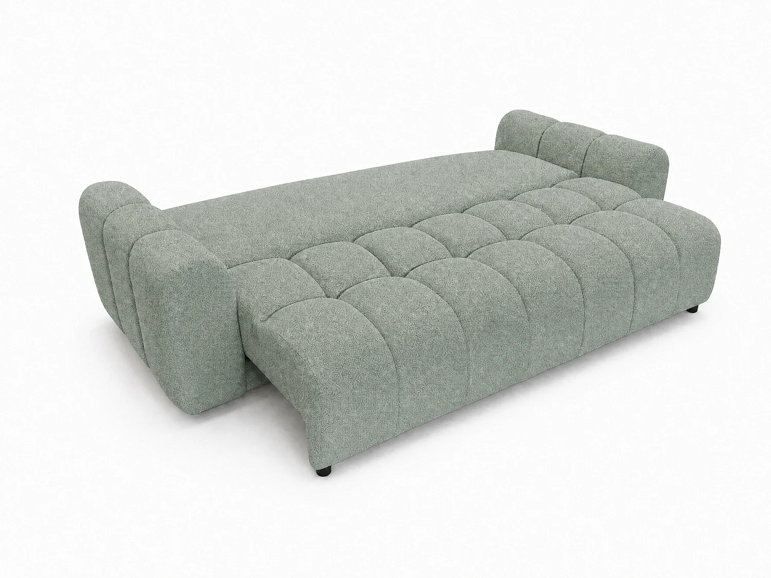 Schlafsofa COSMO LUXURY 240cm – Premium HR-Schaum – Strukturstoff Puente 33 Salbeigrün