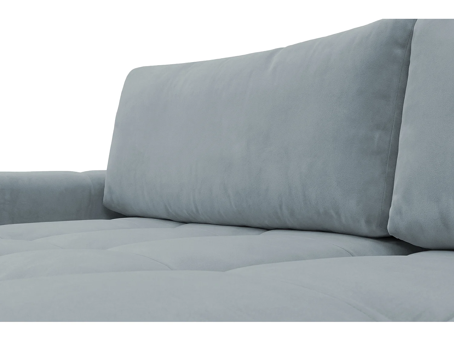 Ecksofa BELVEO mit Schlaffunktion und Bettkasten L-Form Ausrichtung Rechts Stoff Bluvel 06