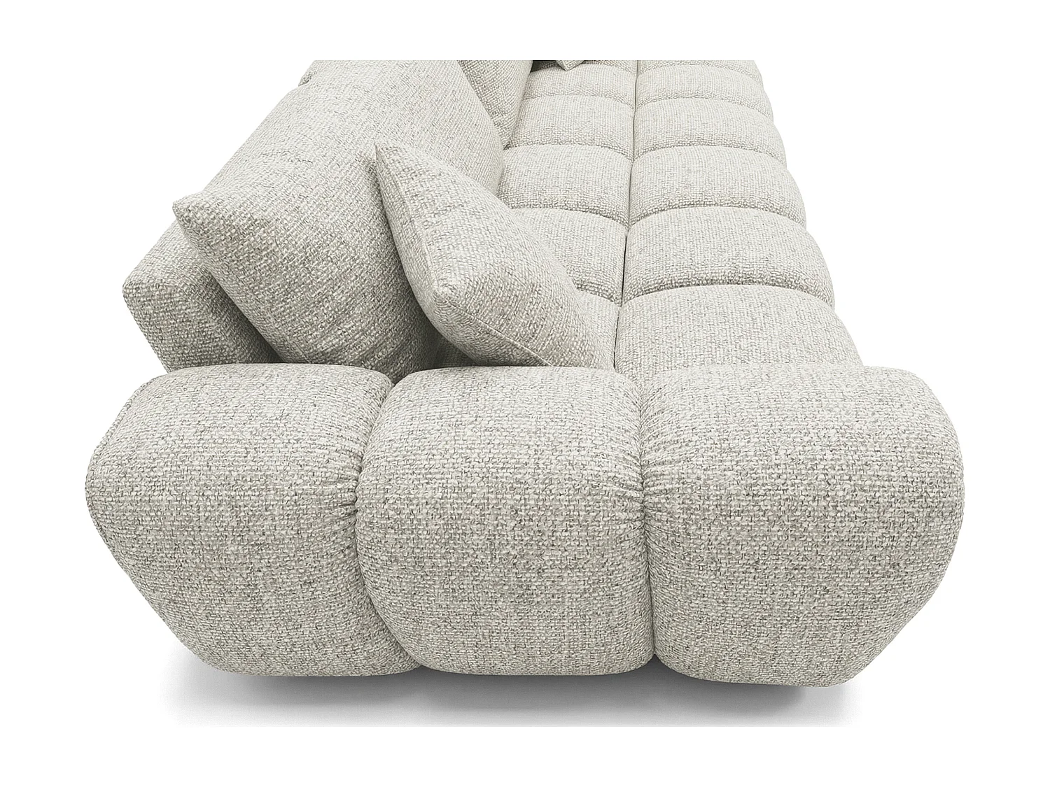 Schlafsofa COSMO LUXURY 240cm – Premium HR-Schaum – Strukturstoff Puente 09 Beigegrau