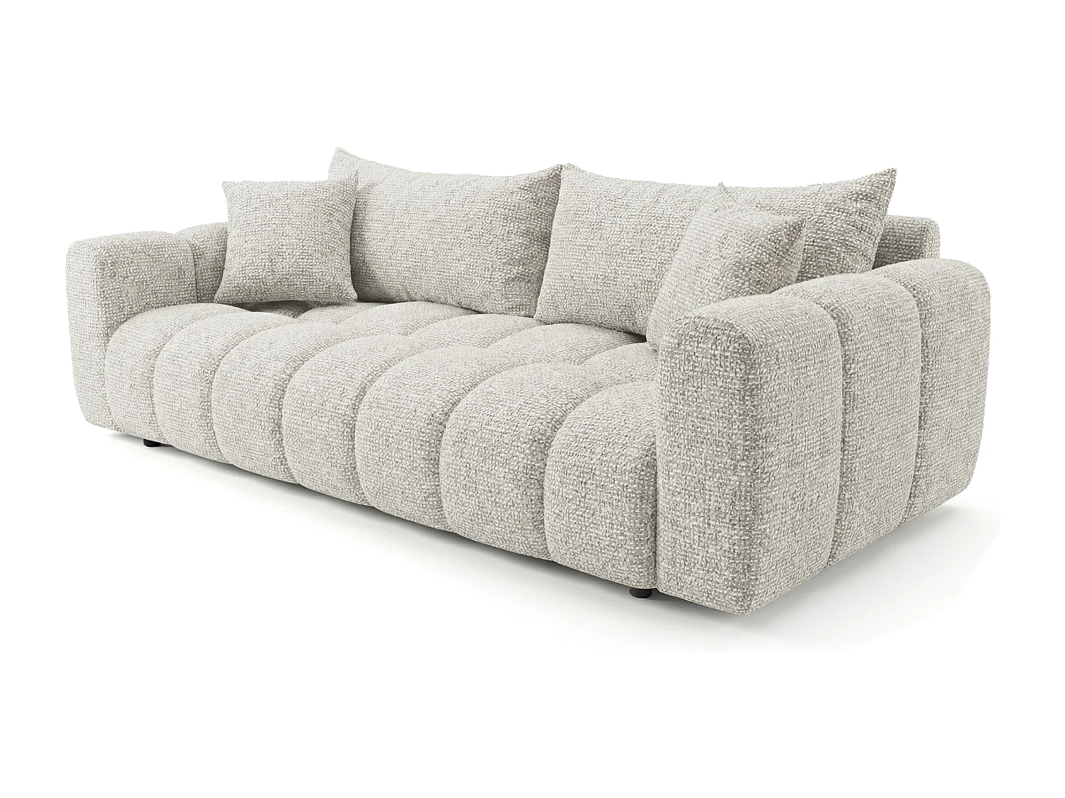 Schlafsofa COSMO LUXURY 240cm – Premium HR-Schaum – Strukturstoff Puente 09 Beigegrau