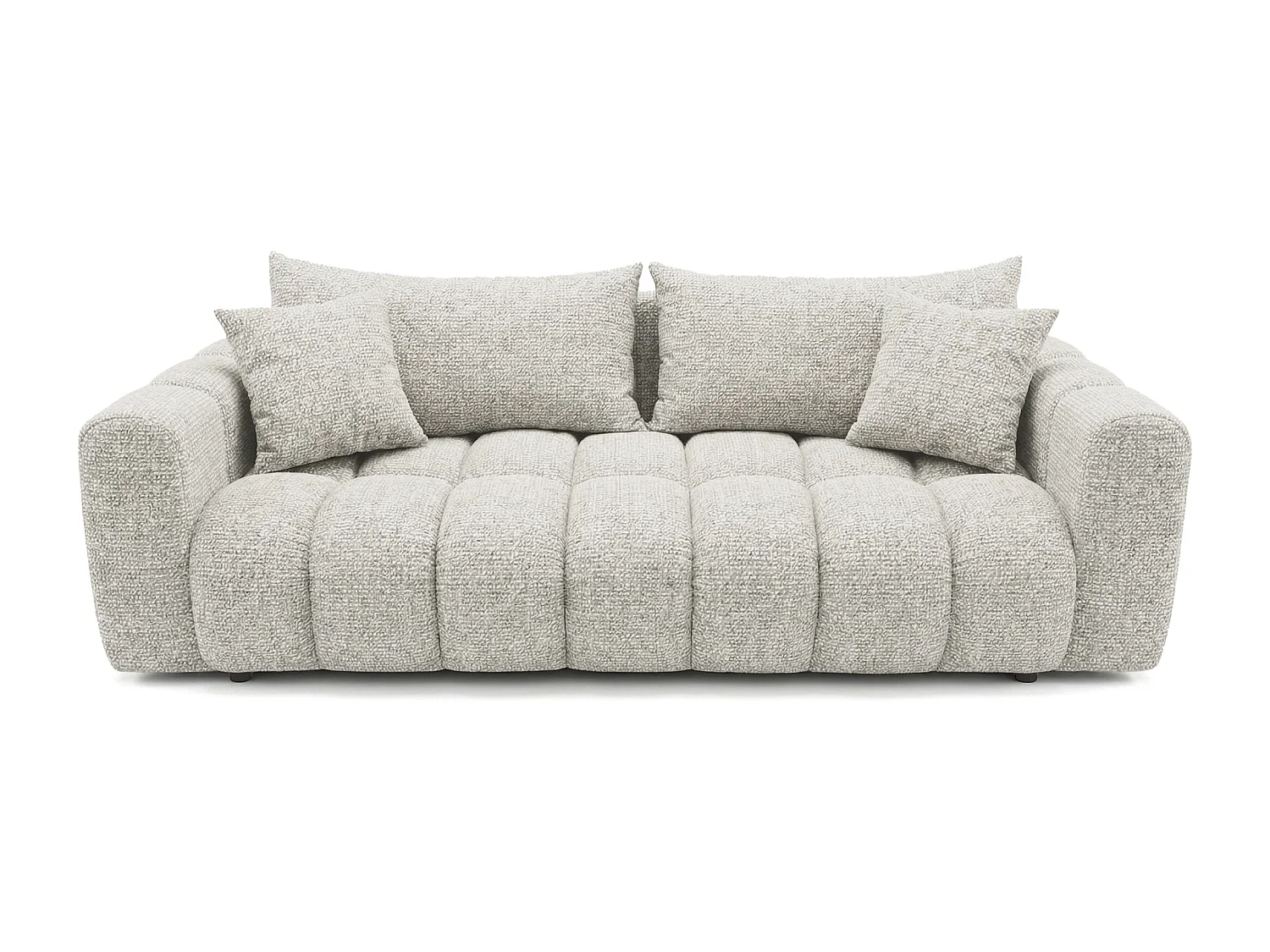 Schlafsofa COSMO LUXURY 240cm – Premium HR-Schaum – Strukturstoff Puente 09 Beigegrau