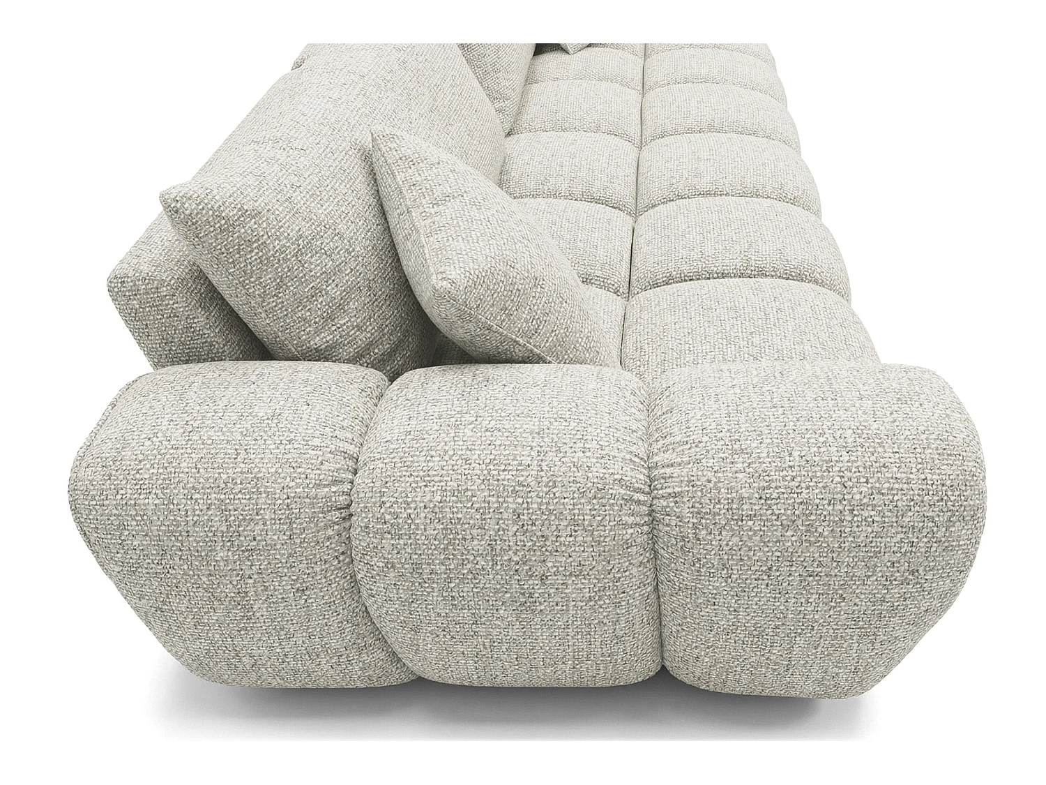 Canapé convertible en tissu bouclé beige 240 cm - COSMO LUXURY