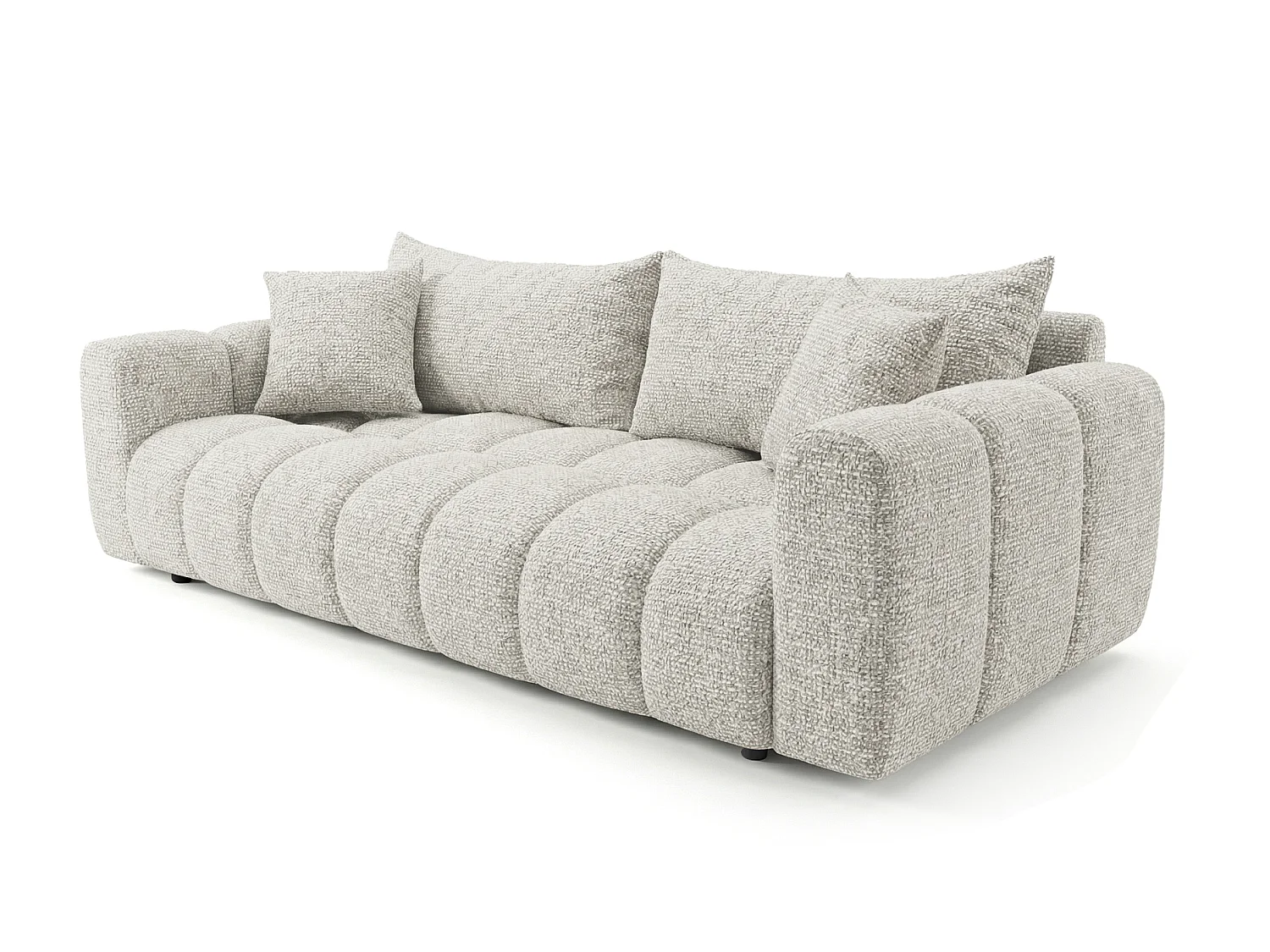 Canapé convertible en tissu bouclé beige 240 cm - COSMO LUXURY