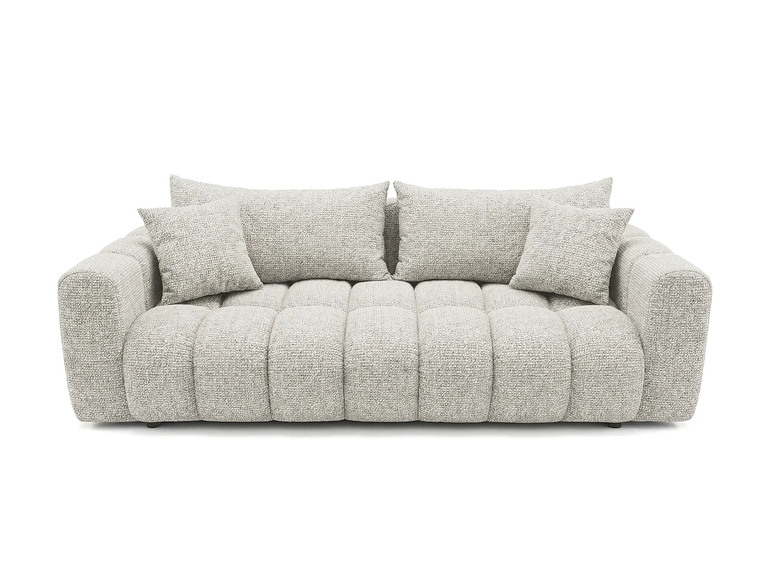 Canapé convertible en tissu bouclé beige 240 cm - COSMO LUXURY