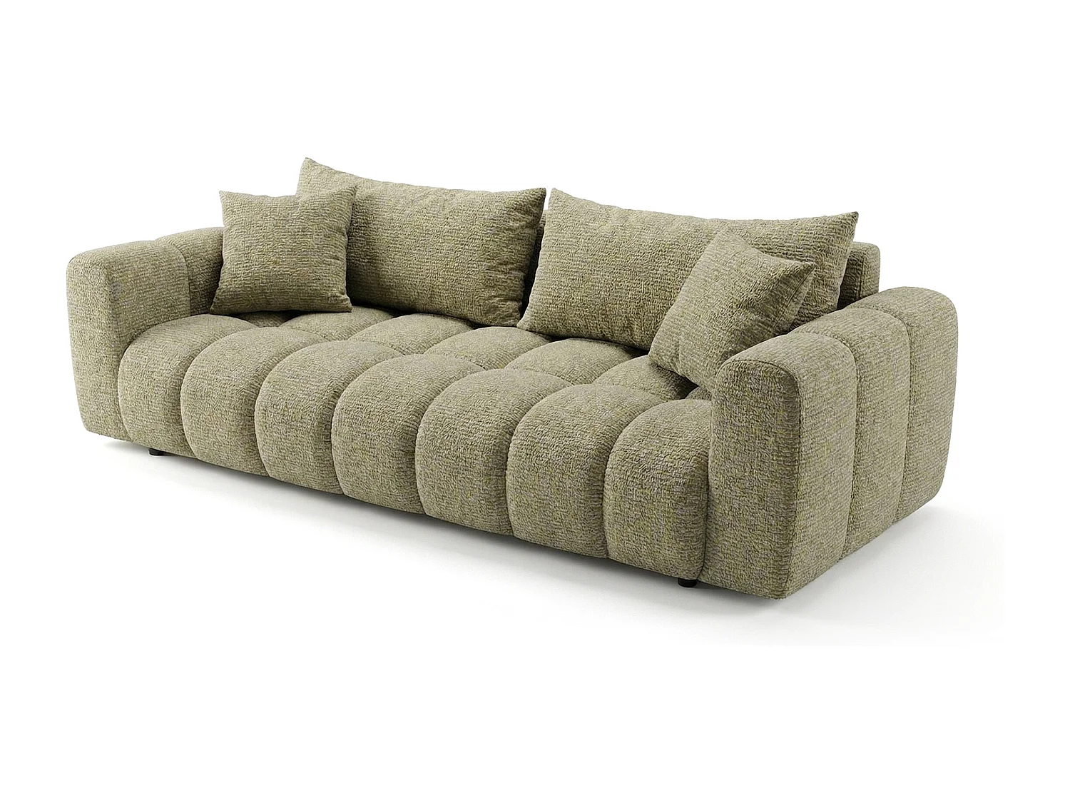 Schlafsofa COSMO LUXURY 240cm – Premium HR-Schaum – Strukturstoff Puente 41 Senfgelb