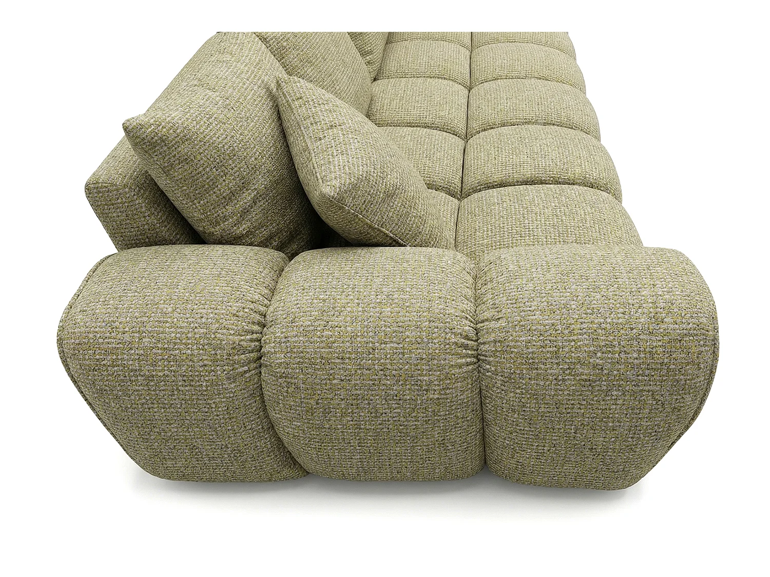 Canapé convertible en tissu bouclé jaune moutarde 240 cm - COSMO LUXURY