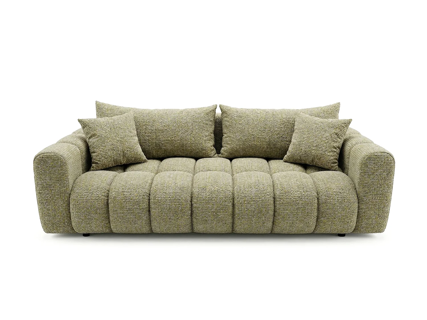Canapé convertible en tissu bouclé jaune moutarde 240 cm - COSMO LUXURY